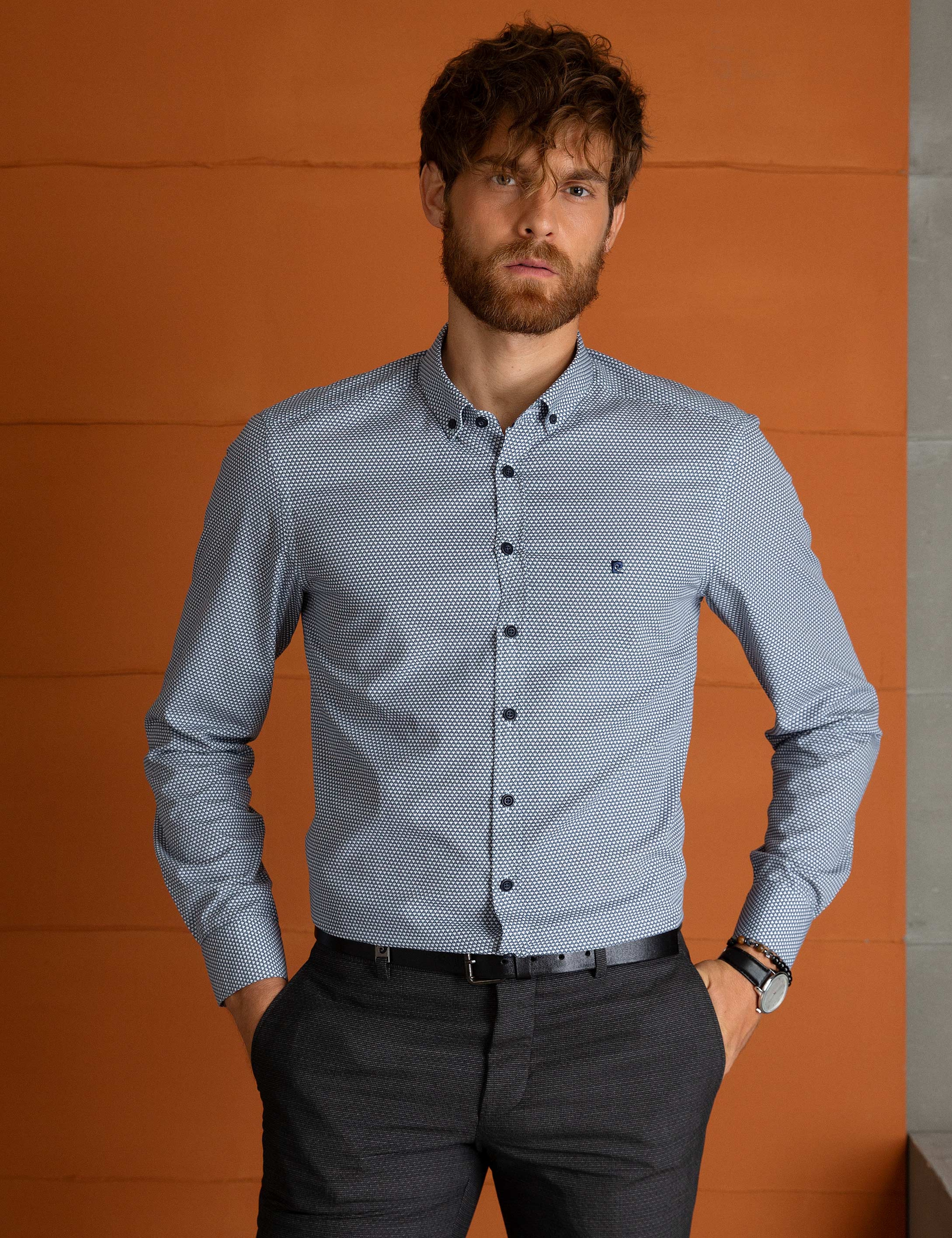 Lacivert Slim Fit Gömlek - Image 2