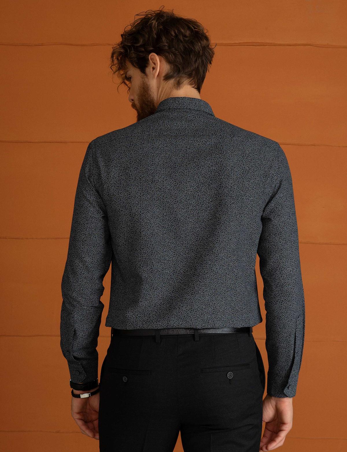 Antrasit Gri Slim Fit Gömlek - 50194946001