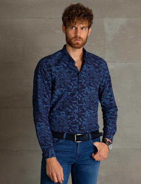 Lacivert Slim Fit Uzun Kollu Gömlek - 50194964001