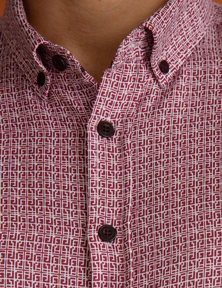 Kırmızı Slim Fit Uzun Kollu Gömlek - 50194970001