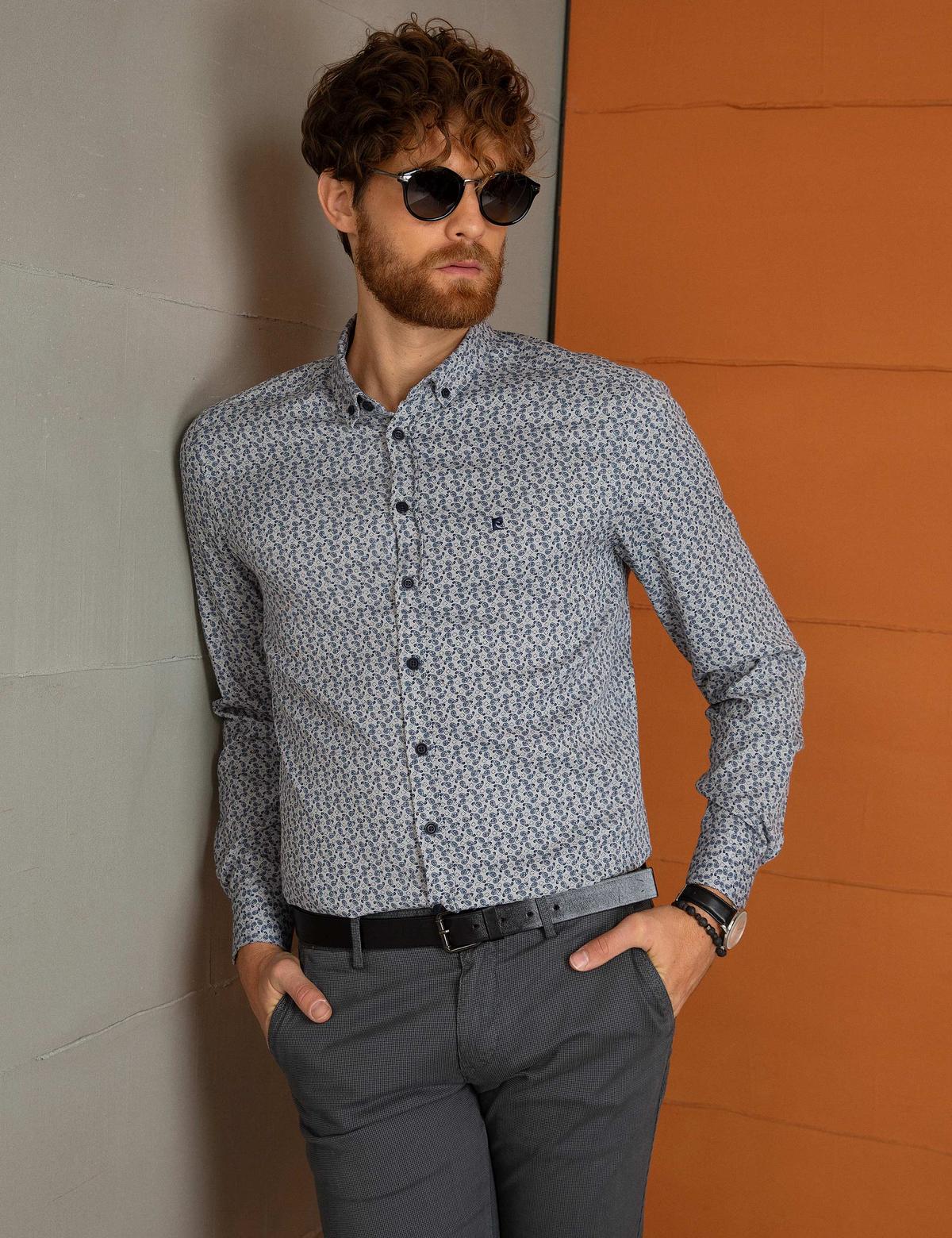 Koyu Mavi Slim Fit Gömlek - 50194976010