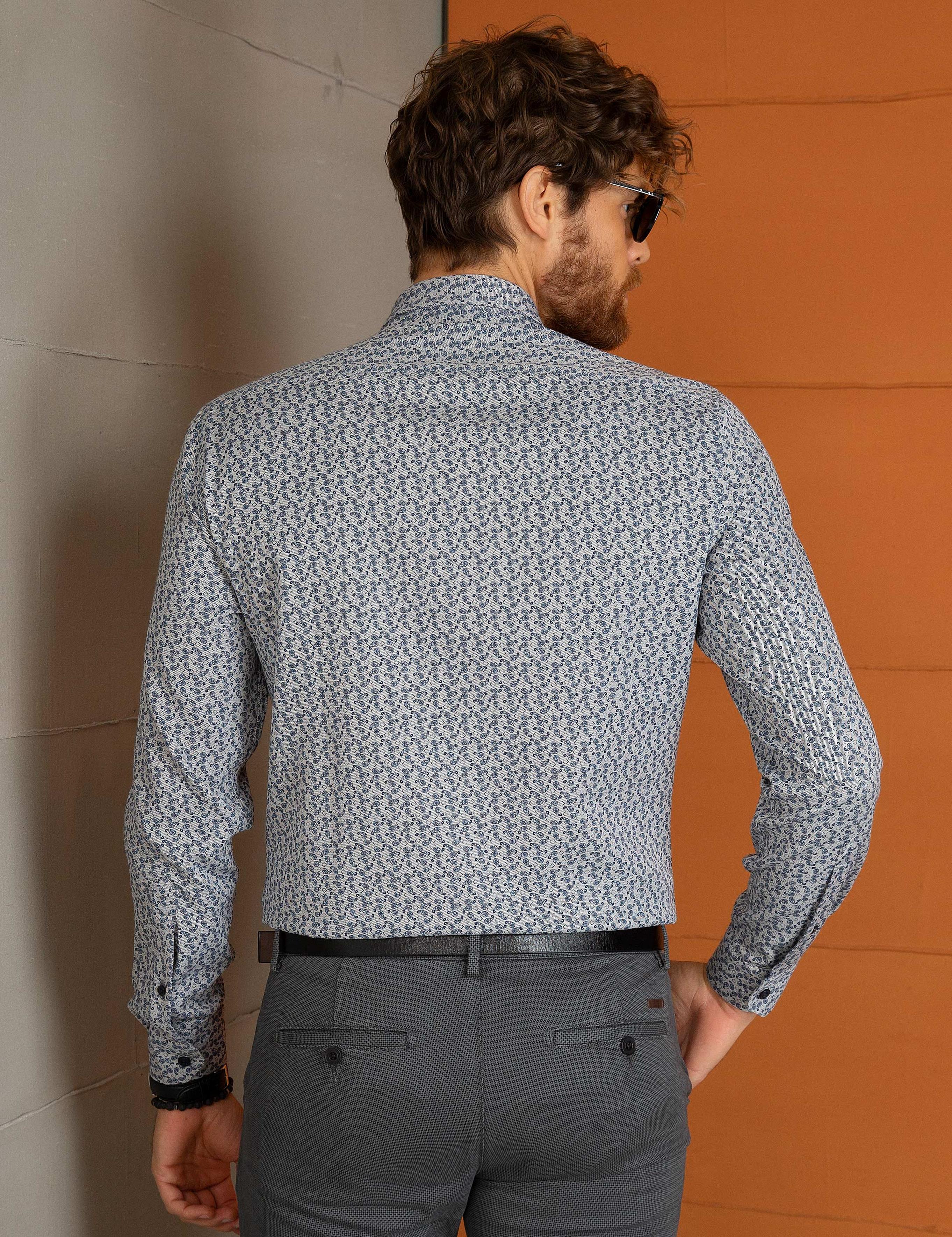 Koyu Mavi Slim Fit Gömlek