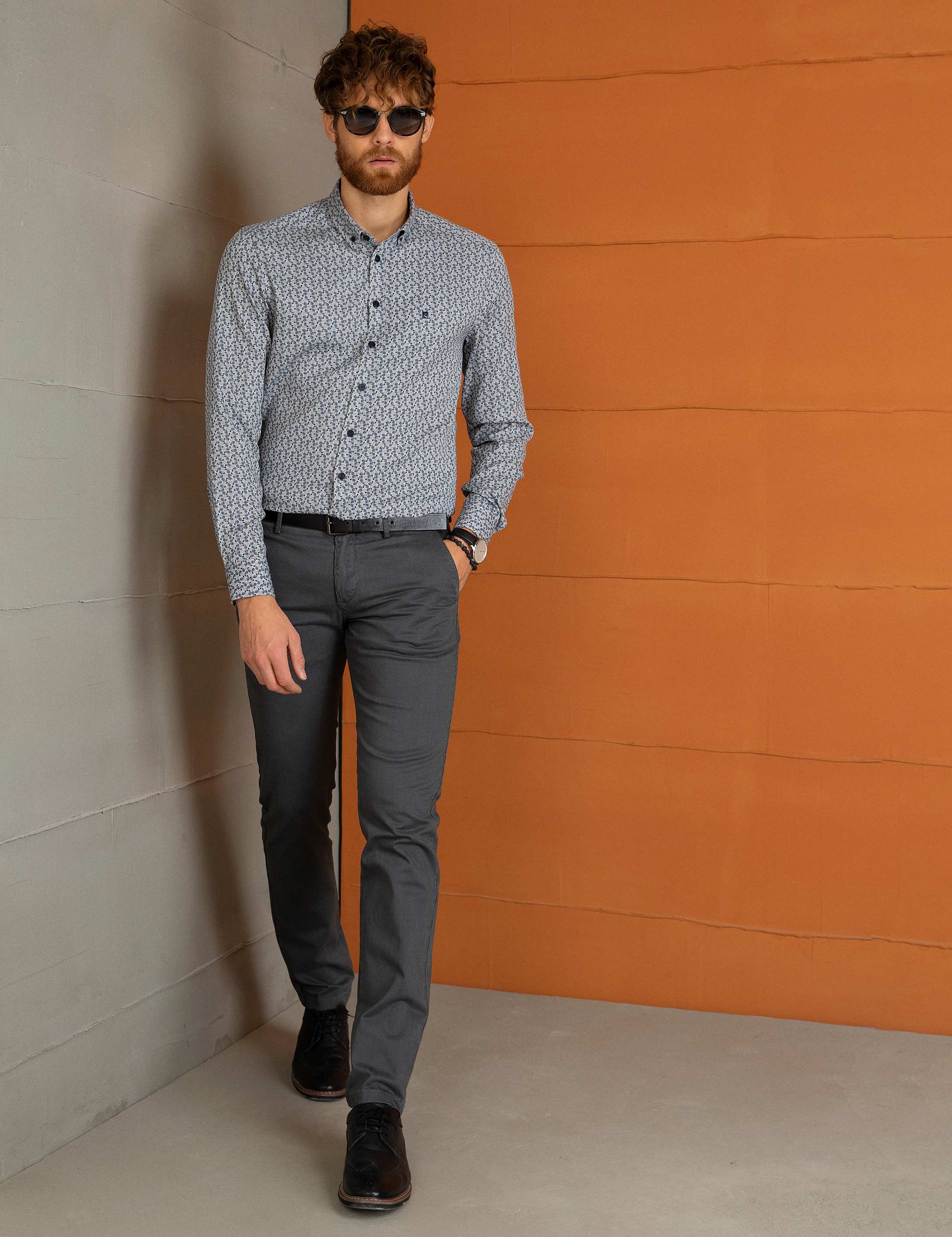 Koyu Mavi Slim Fit Gömlek