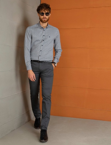 Koyu Mavi Slim Fit Gömlek