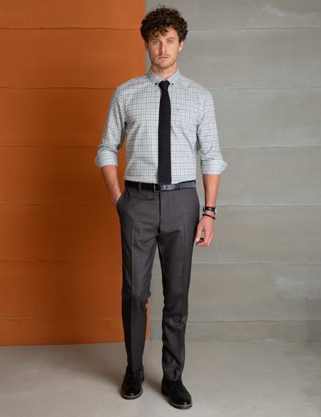Gri Regular Fit Uzun Kollu Gömlek - 50195178016