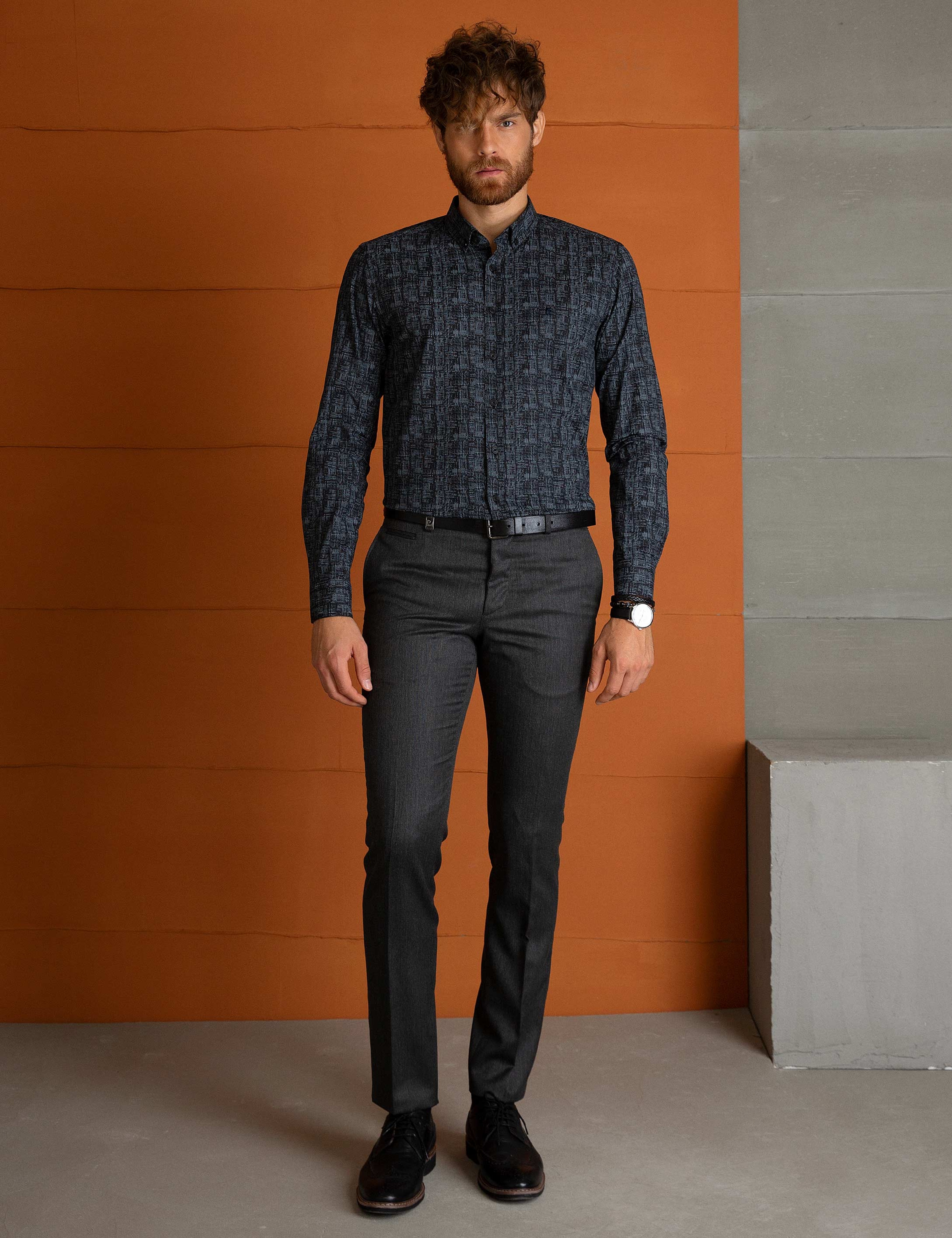 Siyah Slim Fit Gömlek - Image 1
