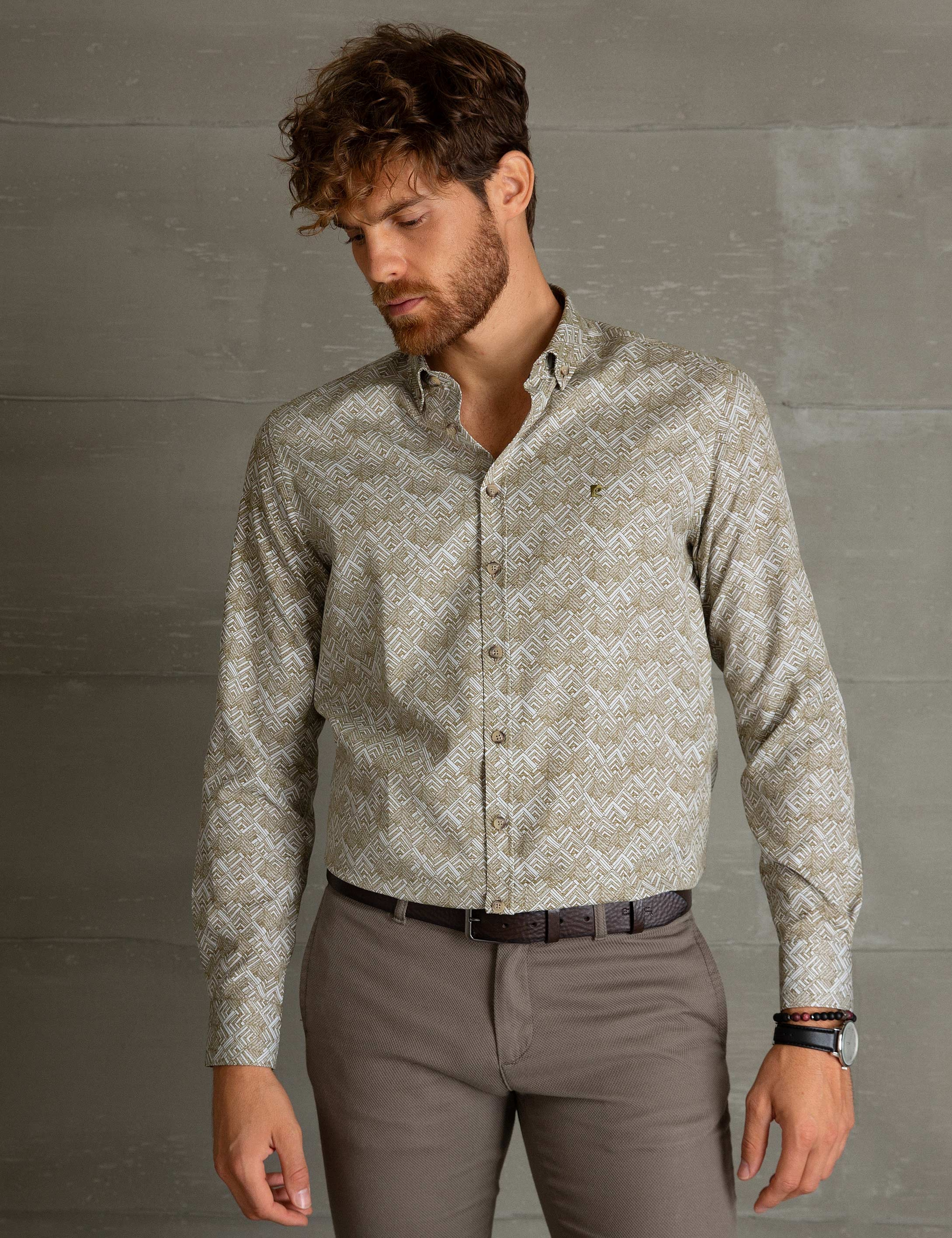 Yeşil Slim Fit Gömlek - Image 2