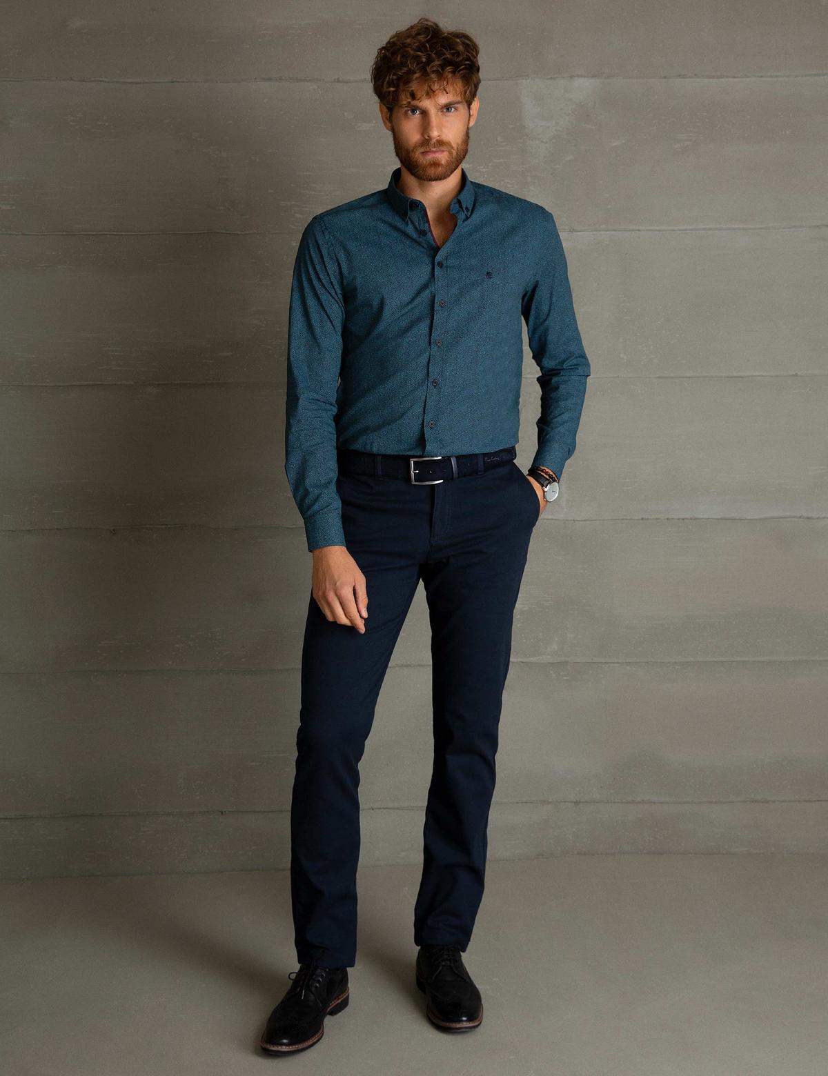 Lacivert Slim Fit Gömlek