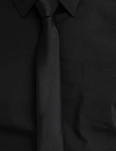 Siyah Regular Fit Uzun Kollu Basic Gömlek - 50197102014