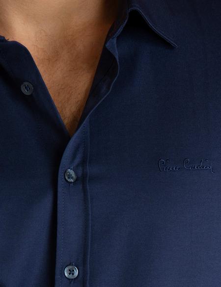 Lacivert Slim Fit Uzun Kollu Basic Gömlek - 50197133041