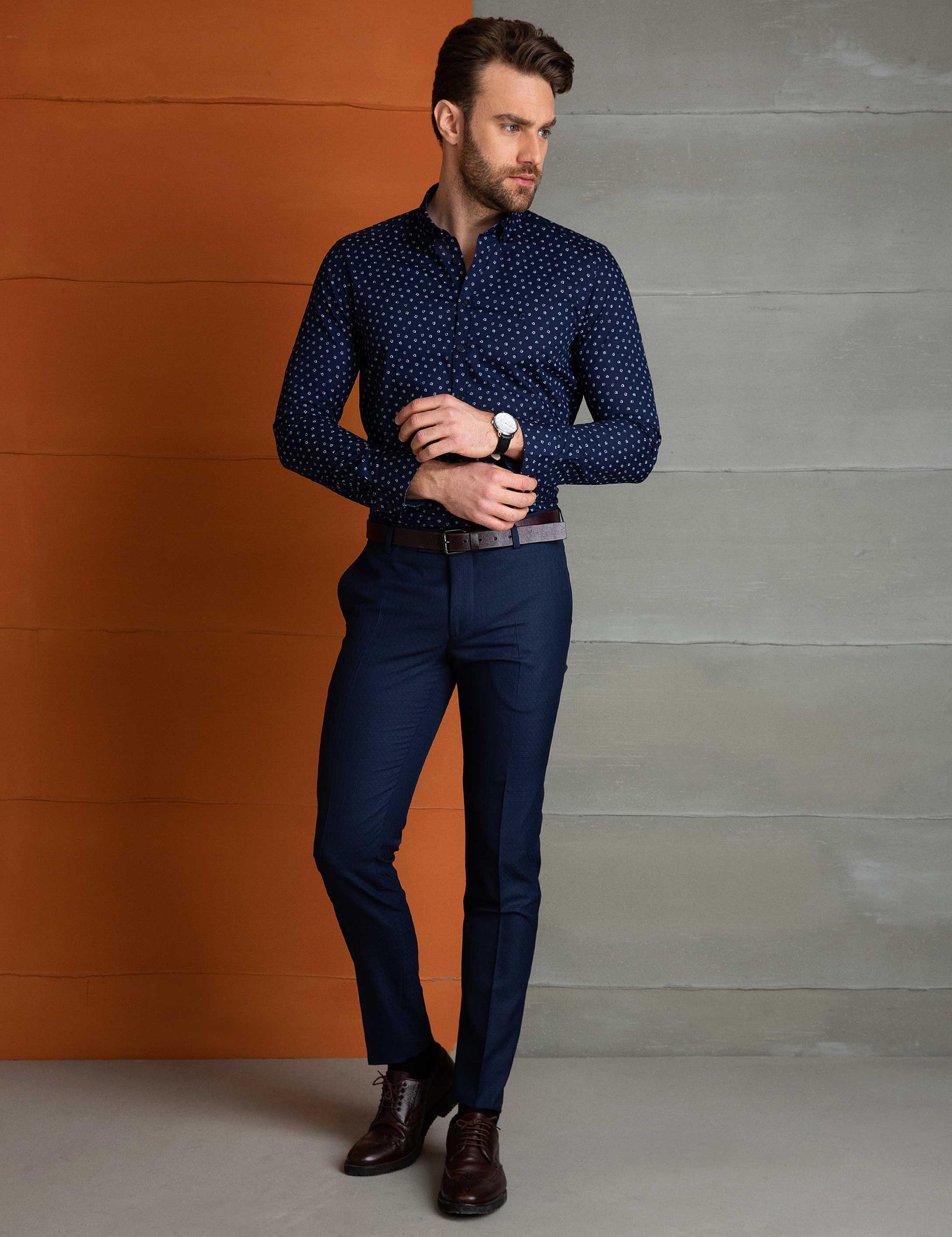 Lacivert Slim Fit Gömlek