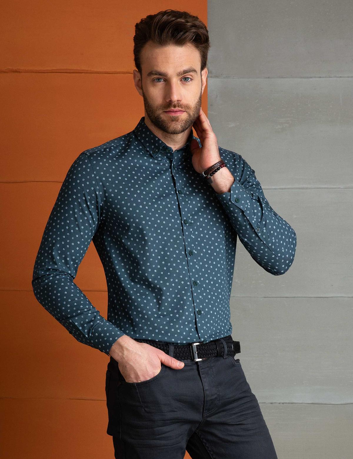 Yeşil Slim Fit Gömlek