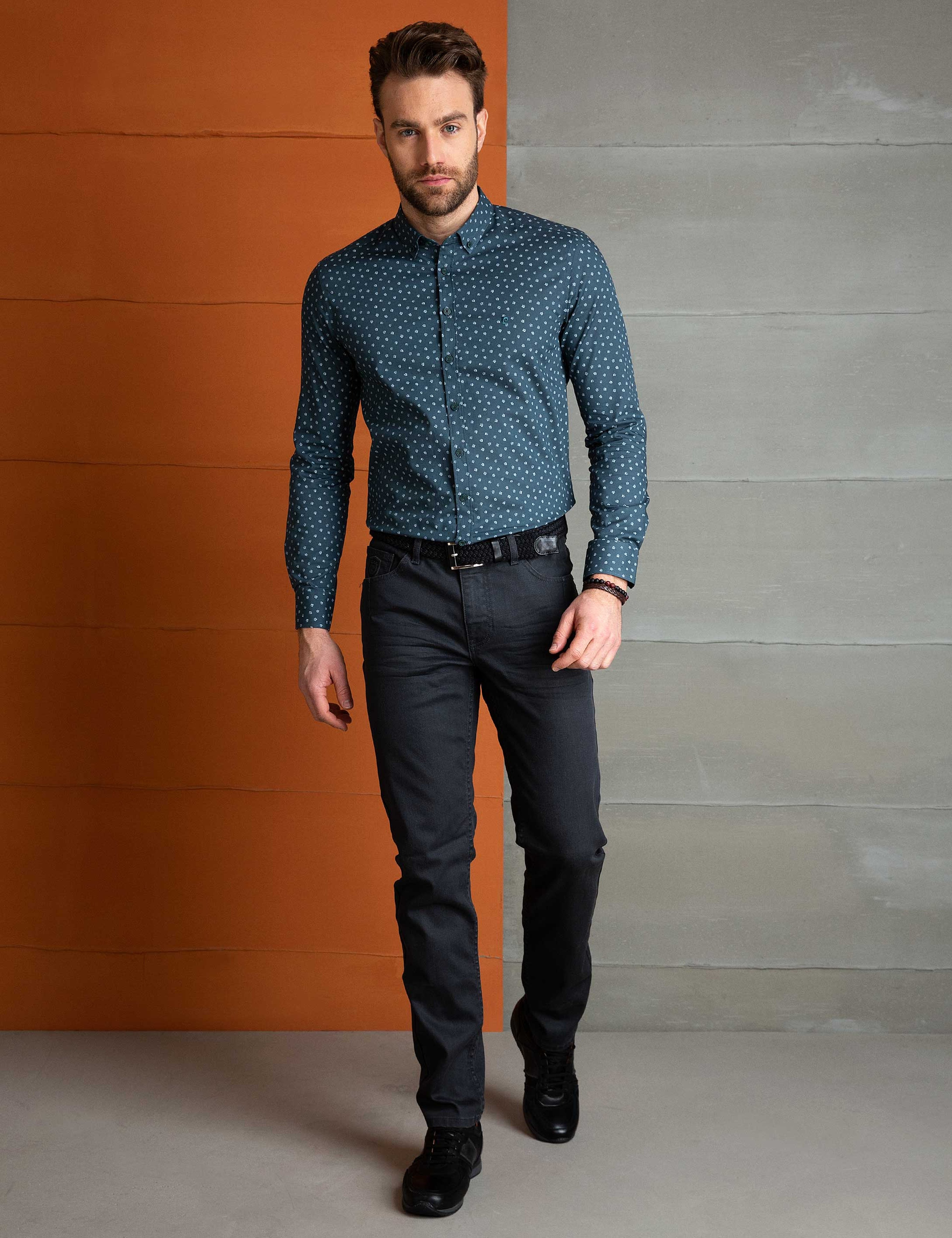 Yeşil Slim Fit Gömlek - Image 3