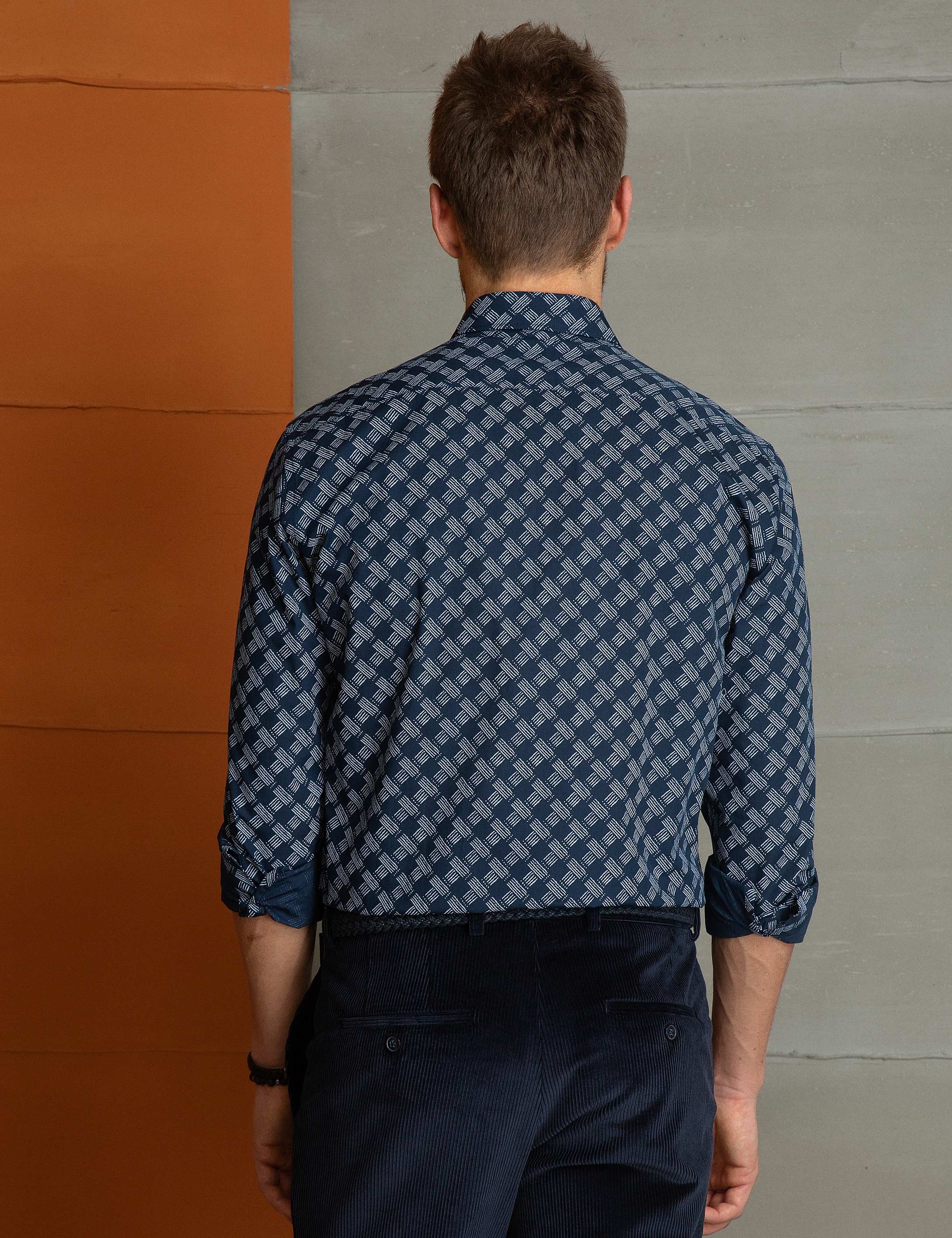 Lacivert Slim Fit Gömlek - Image 3