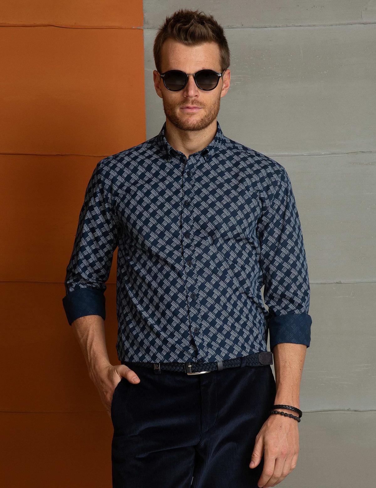 Lacivert Slim Fit Gömlek - 50201676014