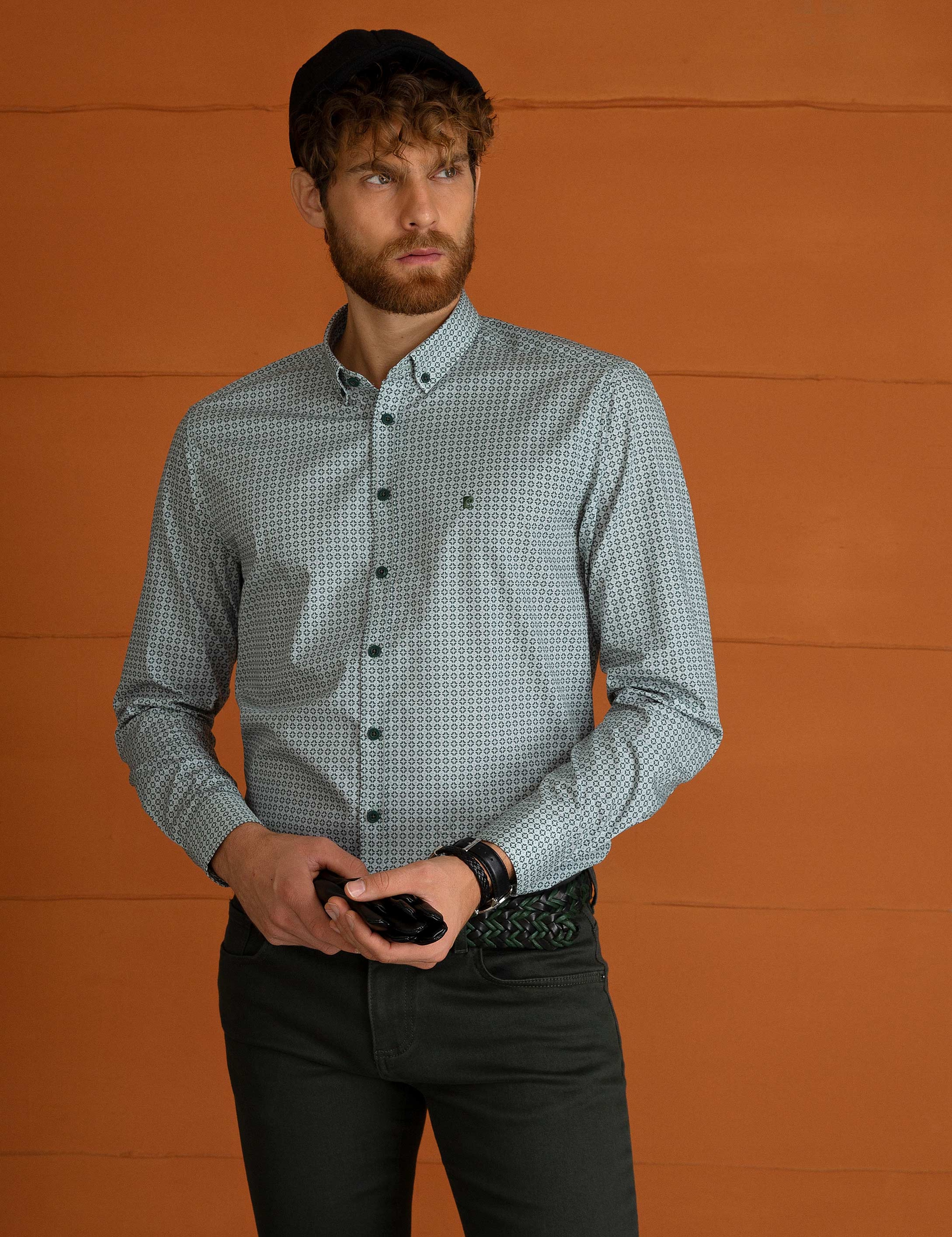 Mavi Slim Fit Gömlek - Image 2