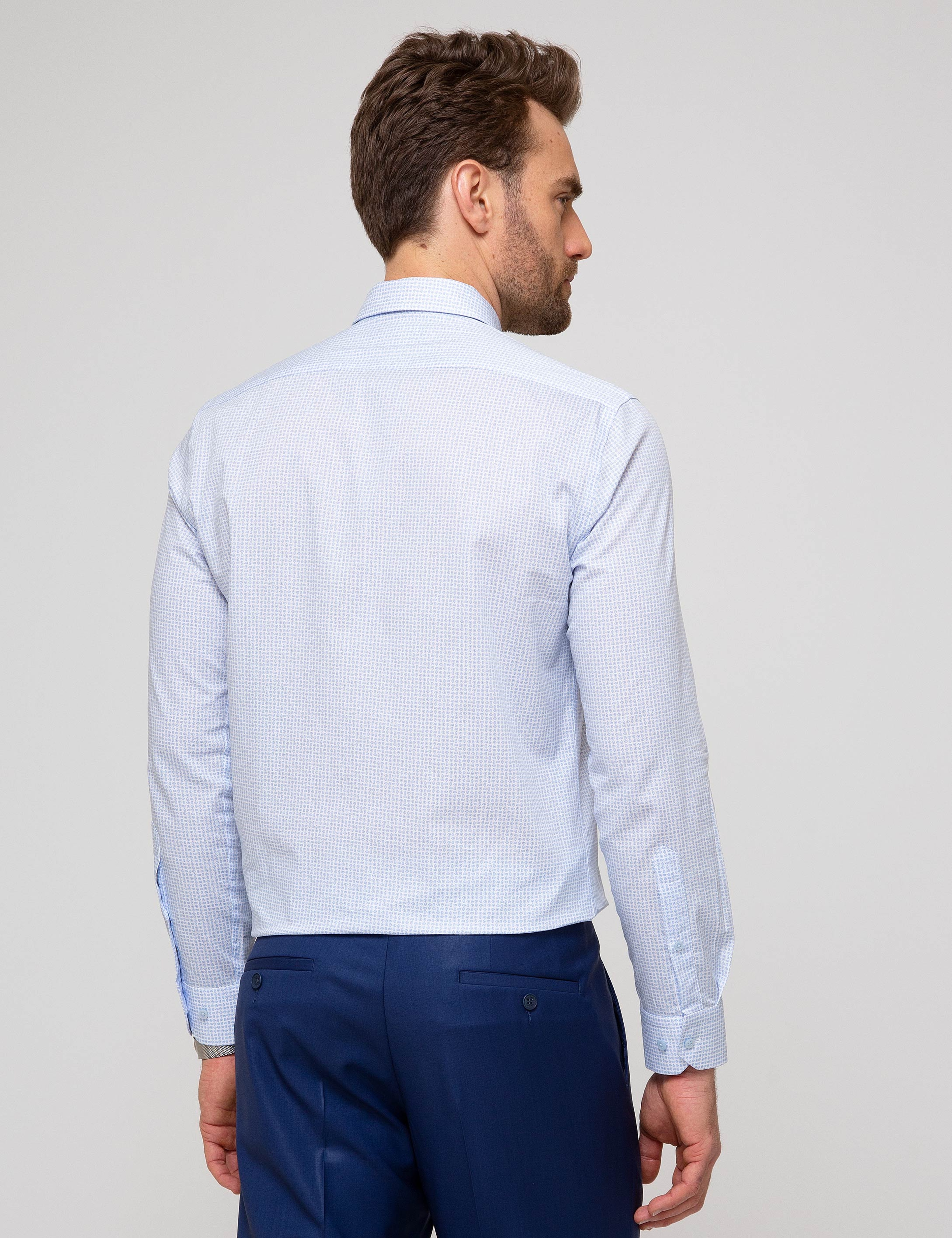 Açık Mavi Slim Fit Gömlek - Image 3