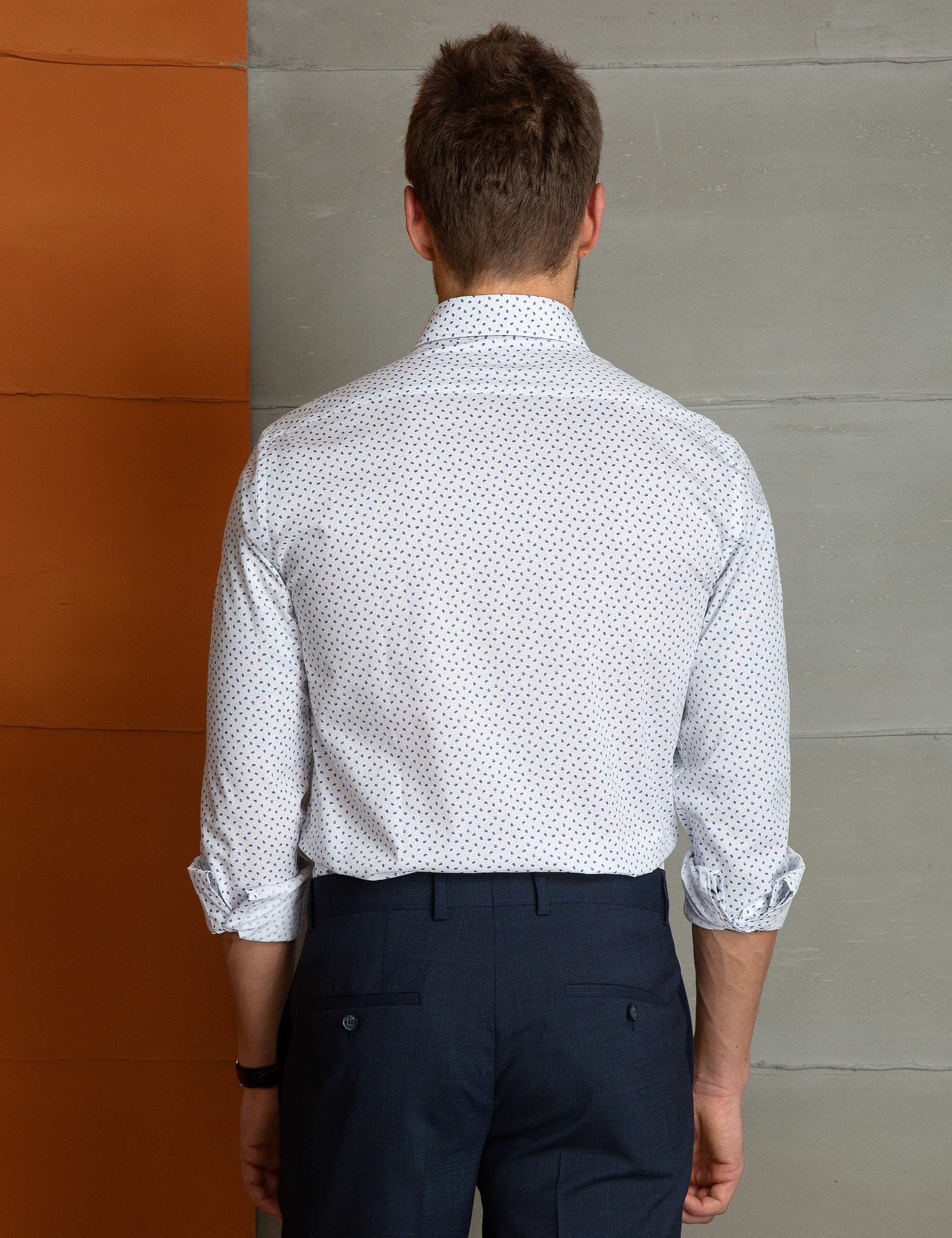 Beyaz Slim Fit Gömlek - Image 3
