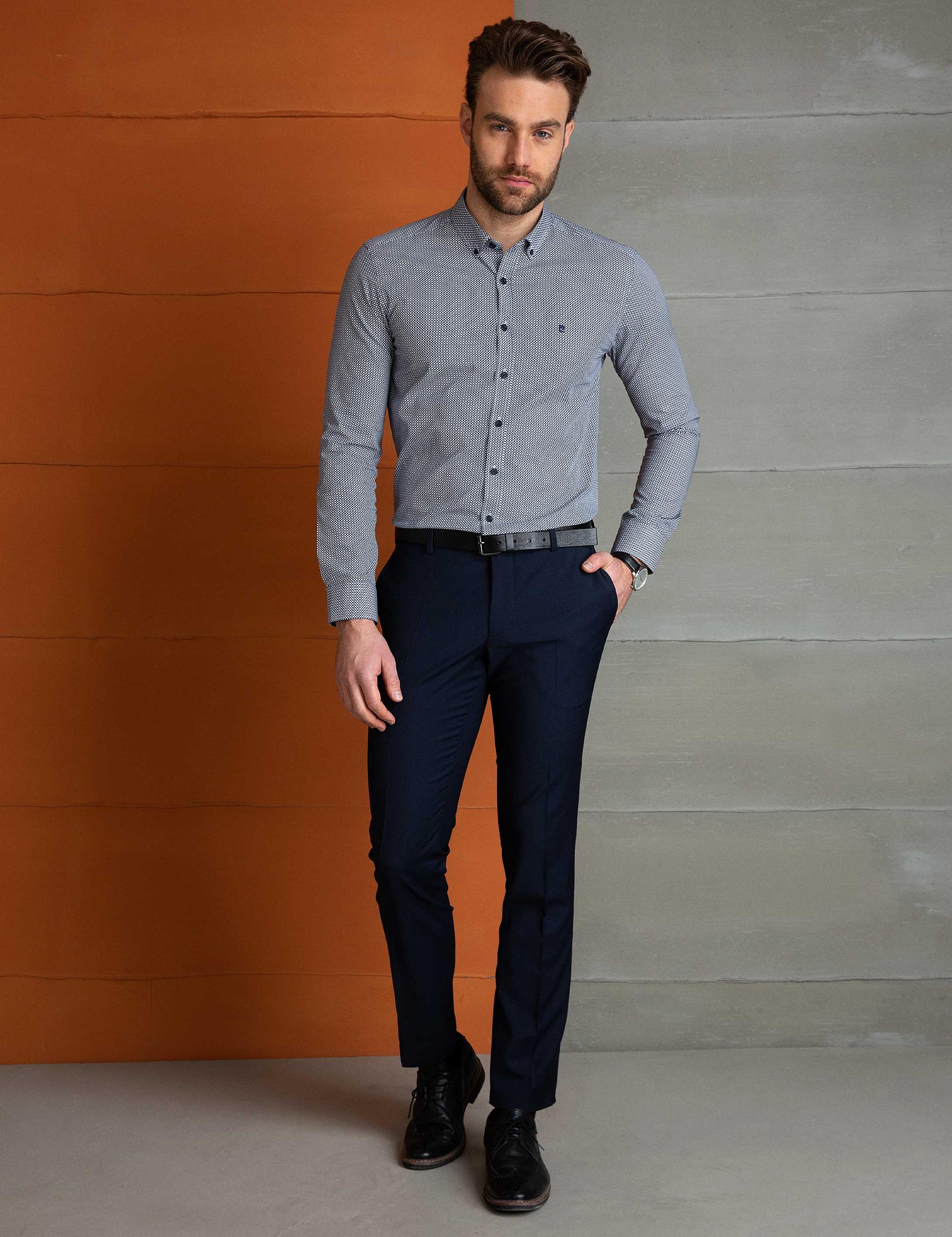 Lacivert Slim Fit Gömlek