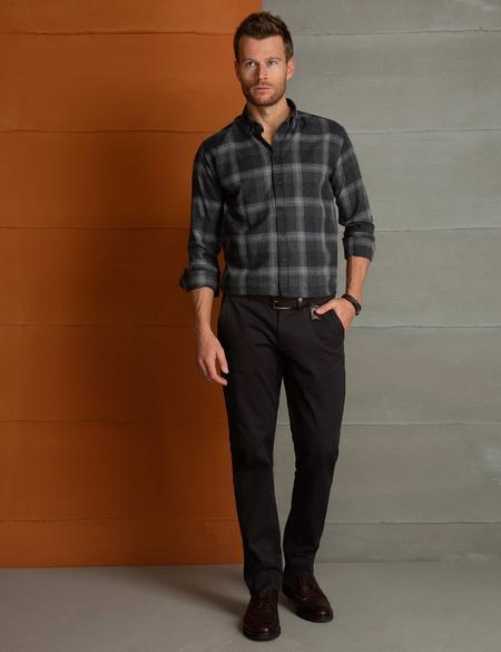 Antrasit Gri Slim Fit Gömlek - 50202438007