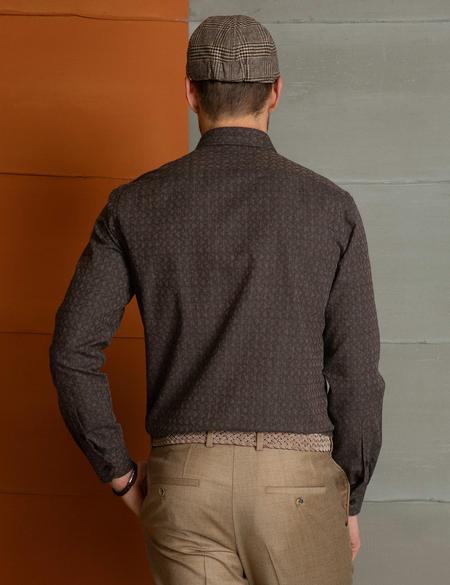 Kahverengi Slim Fit Gömlek - 50202441003