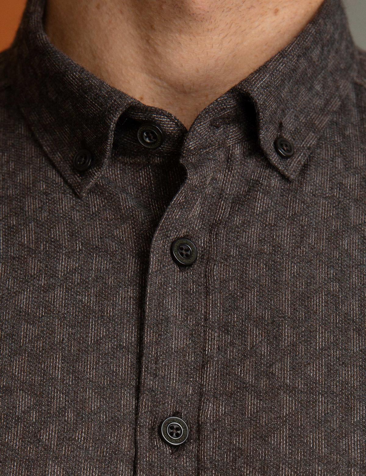 Kahverengi Slim Fit Gömlek - 50202441003