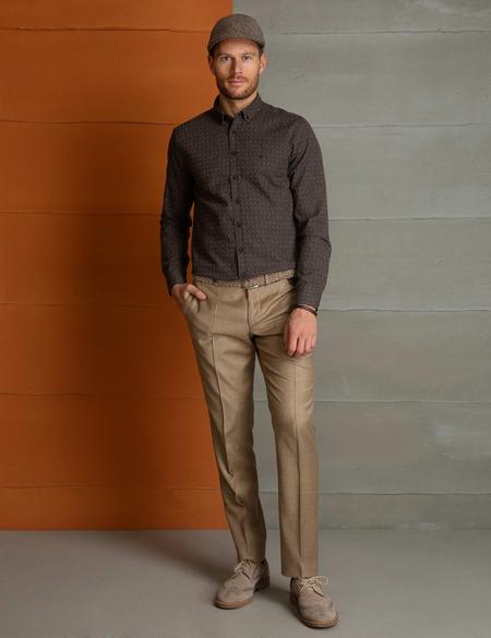 Kahverengi Slim Fit Gömlek - 50202441003