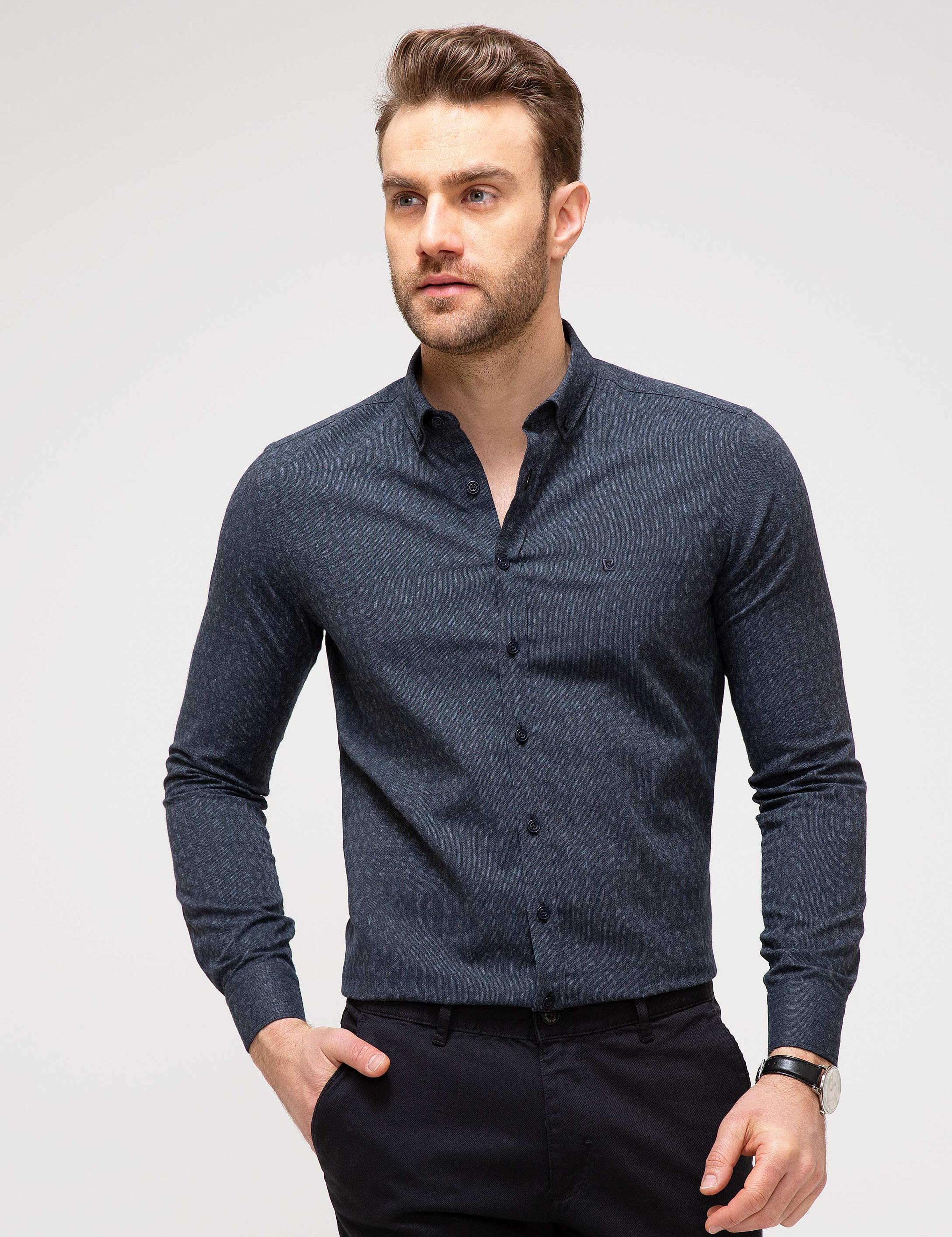 Lacivert Slim Fit Gömlek