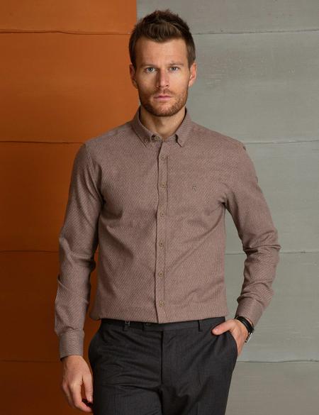Bej Slim Fit Gömlek - 50202442010