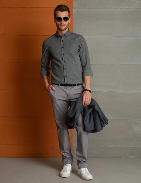 Gri Slim Fit Gömlek - 50202442032