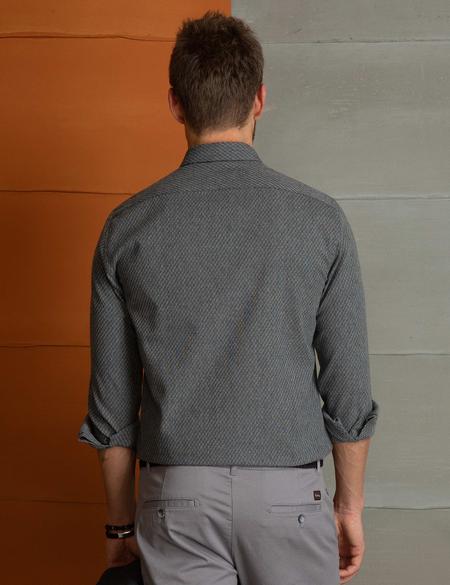 Gri Slim Fit Gömlek - 50202442032