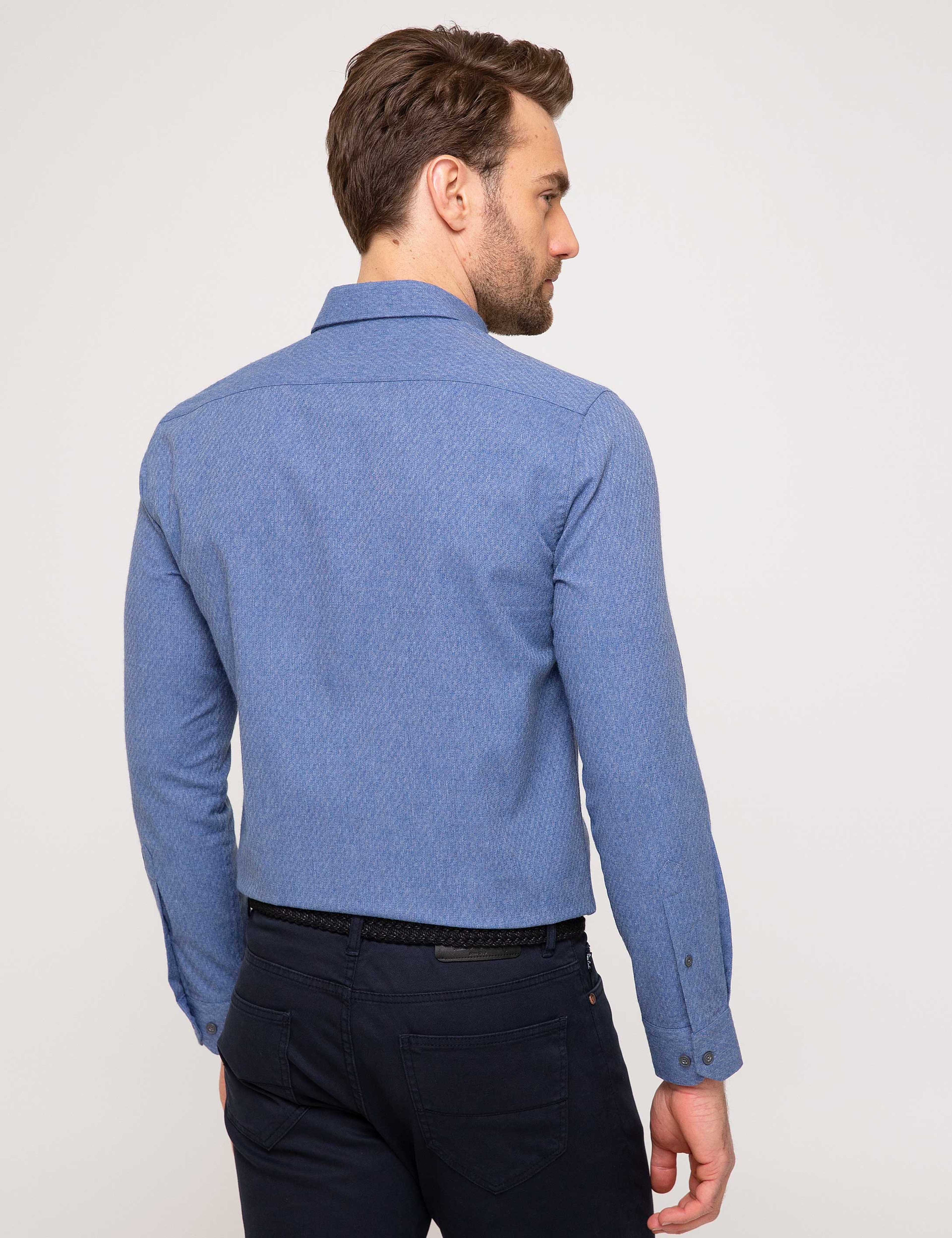 Mavi Slim Fit Gömlek - Image 3