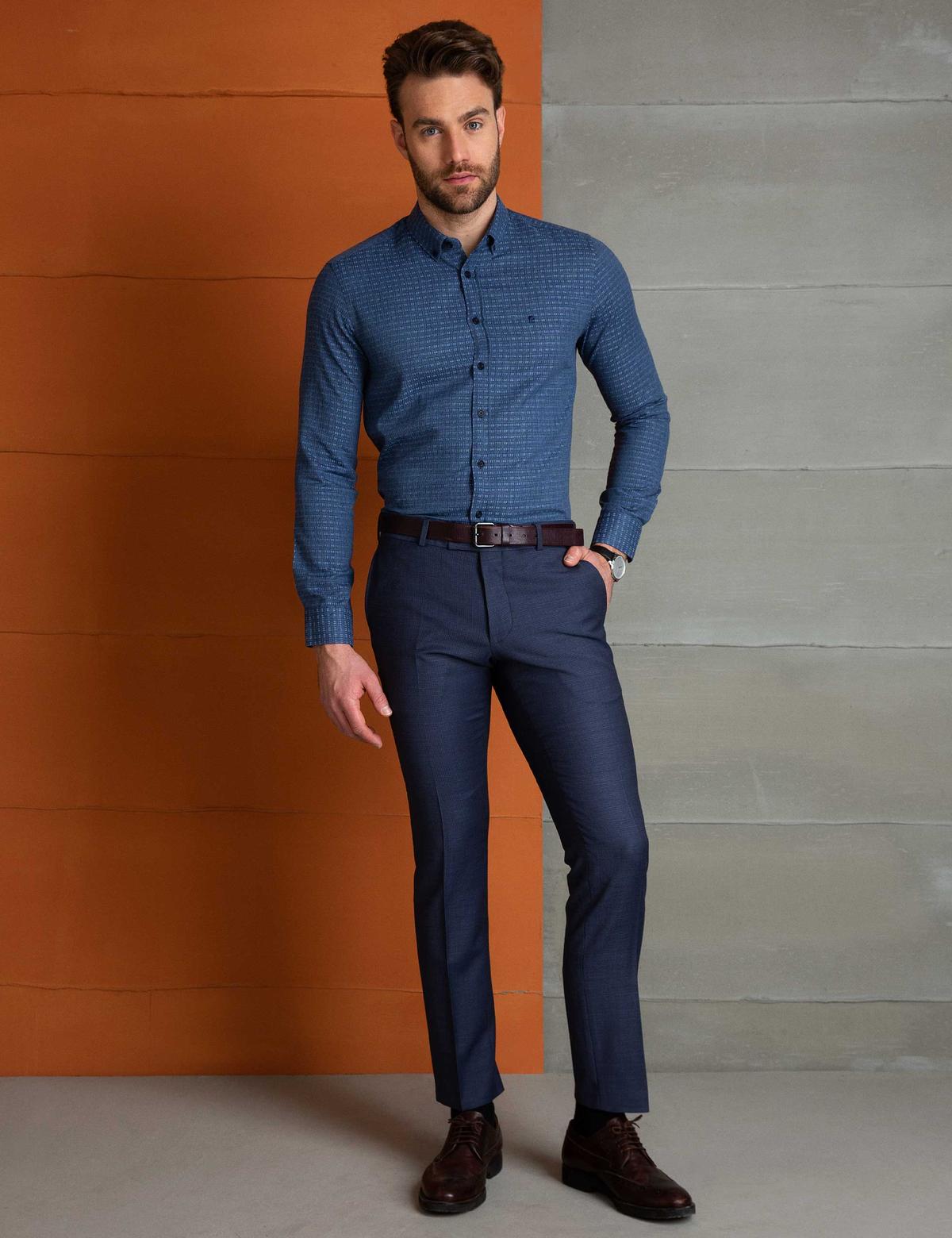 Lacivert Slim Fit Gömlek - 50202445014