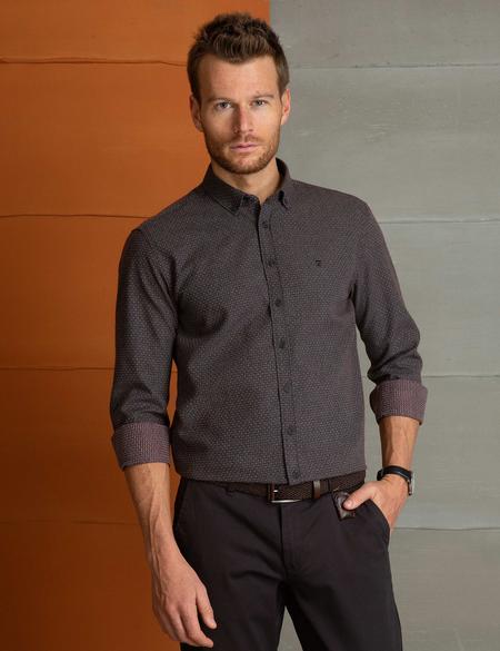 Kahverengi Slim Fit Gömlek - 50202446001