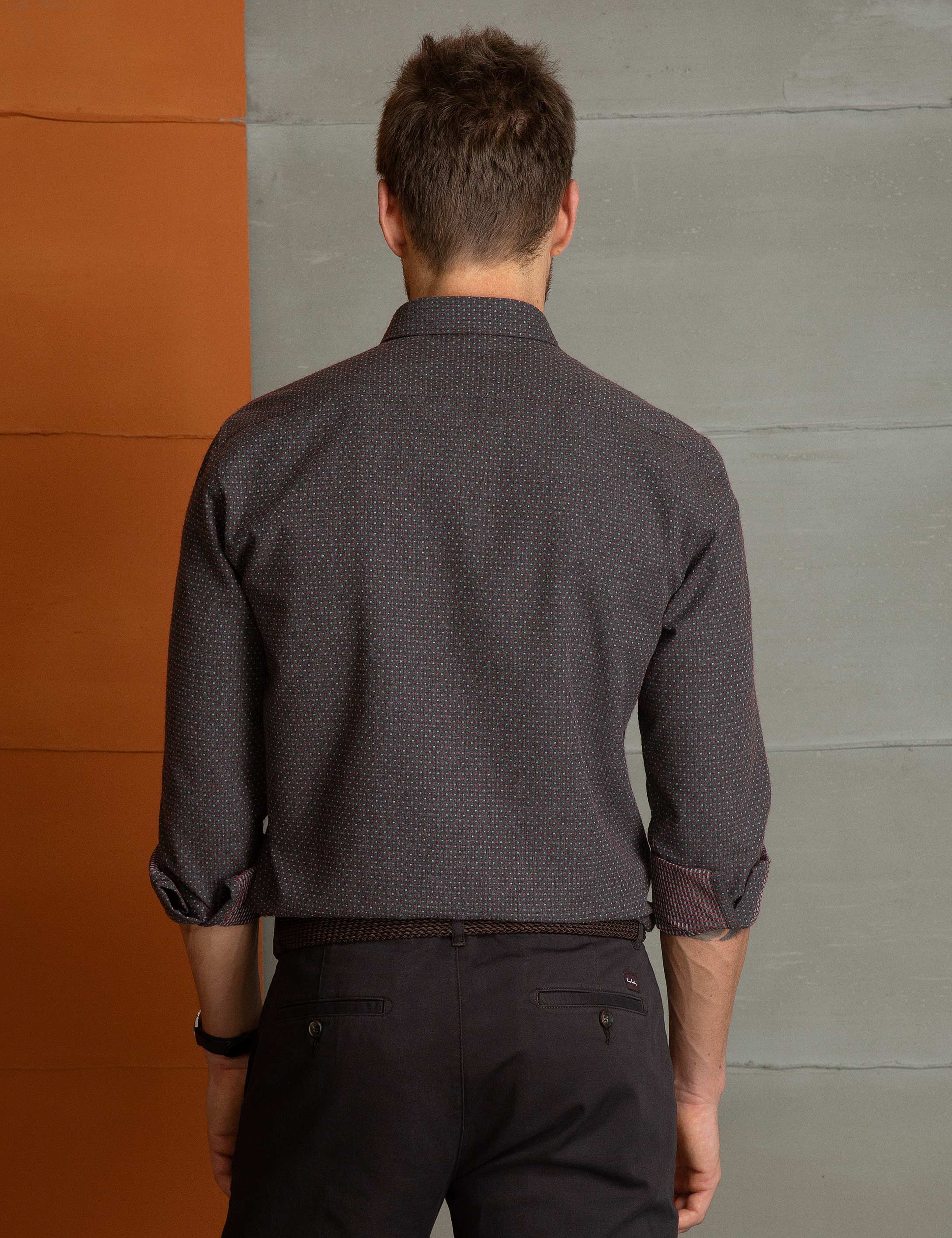 Kahverengi Slim Fit Gömlek