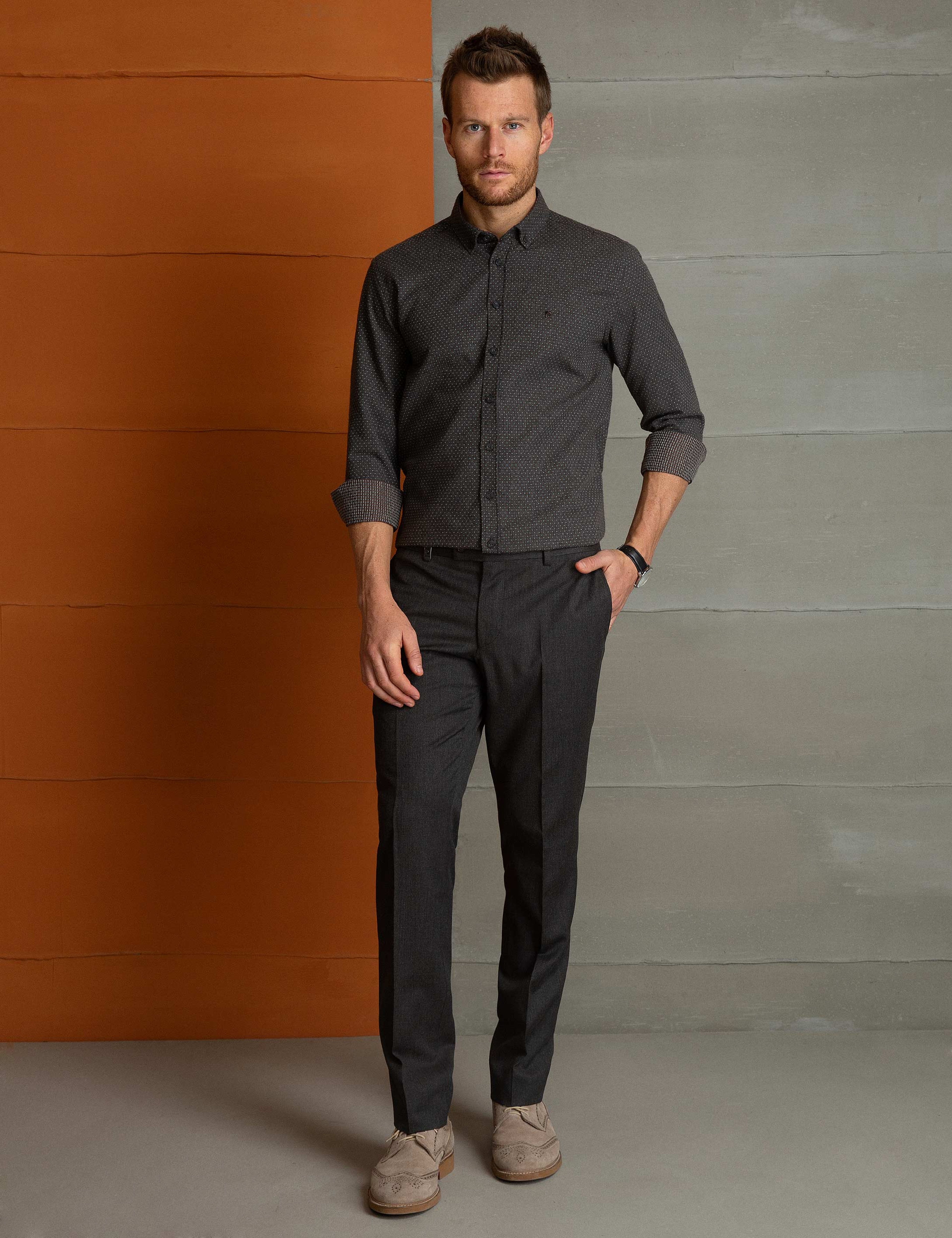 Kiremit Slim Fit Gömlek - Image 1