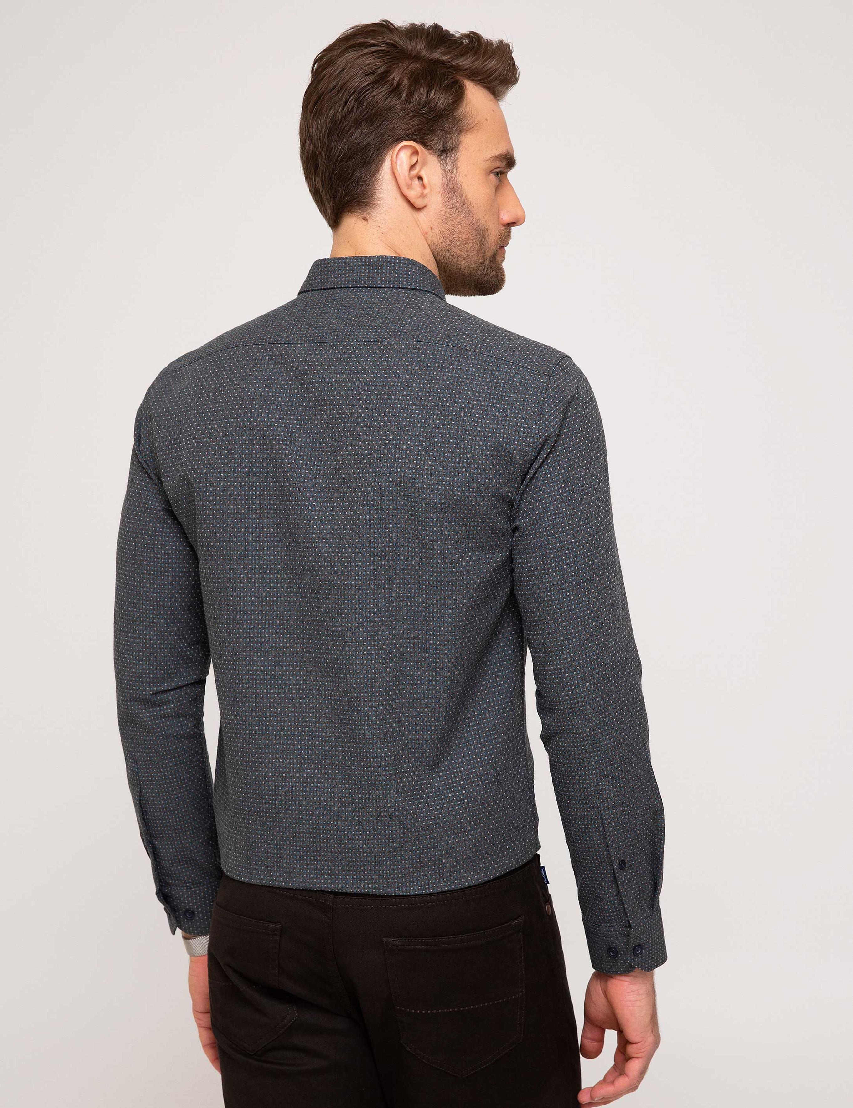 Kahverengi Slim Fit Gömlek