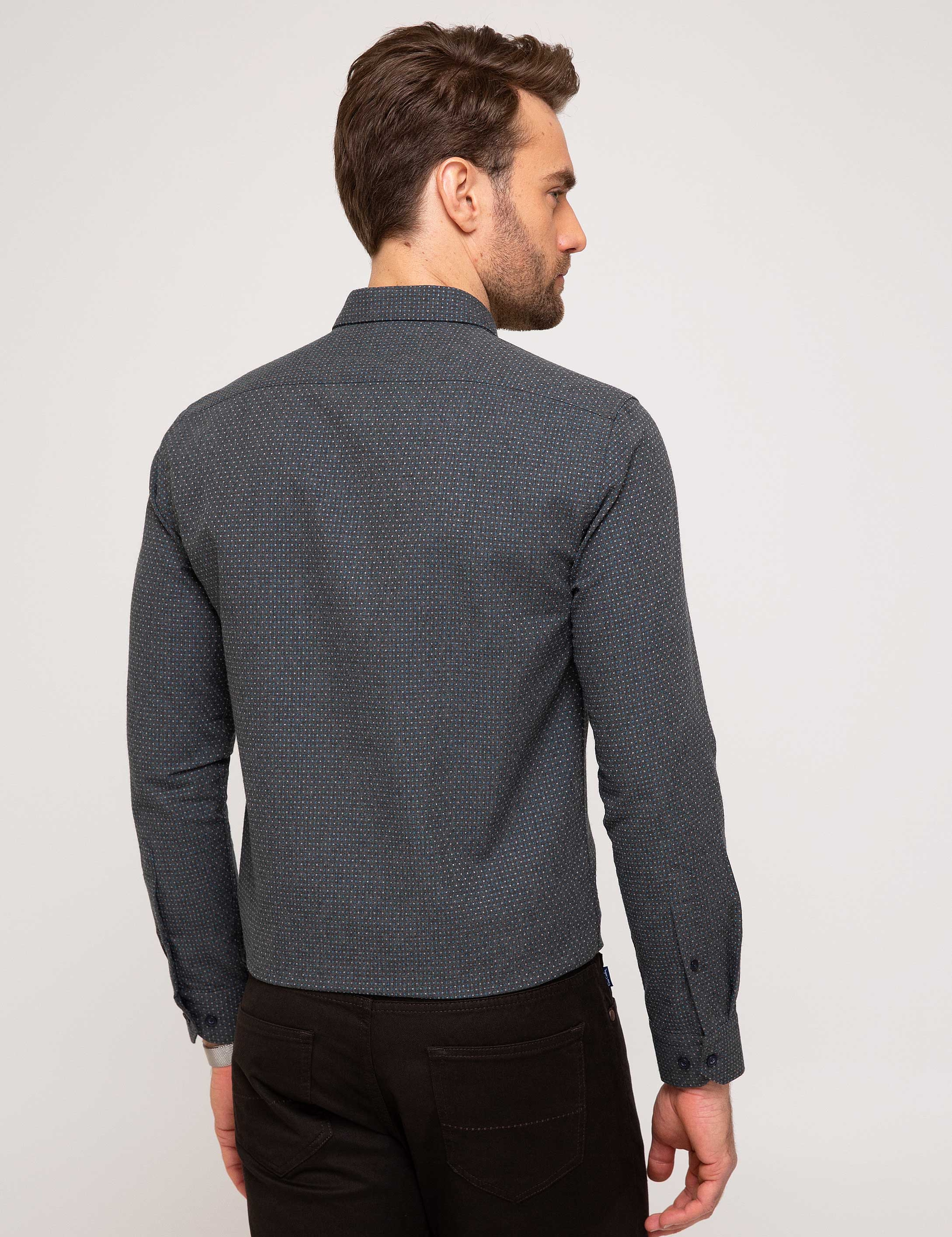 Kahverengi Slim Fit Gömlek - Image 3