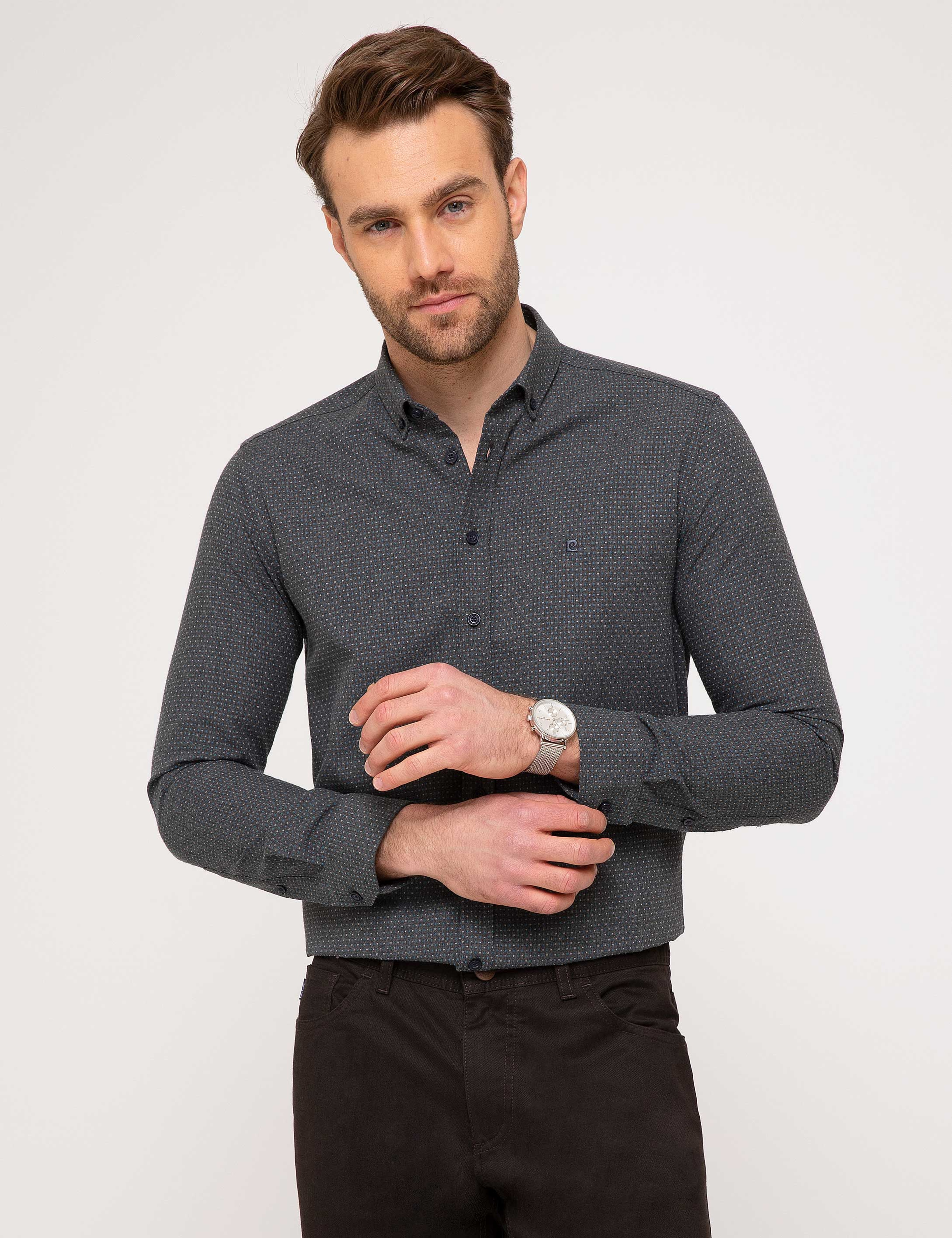 Kahverengi Slim Fit Gömlek - Image 1