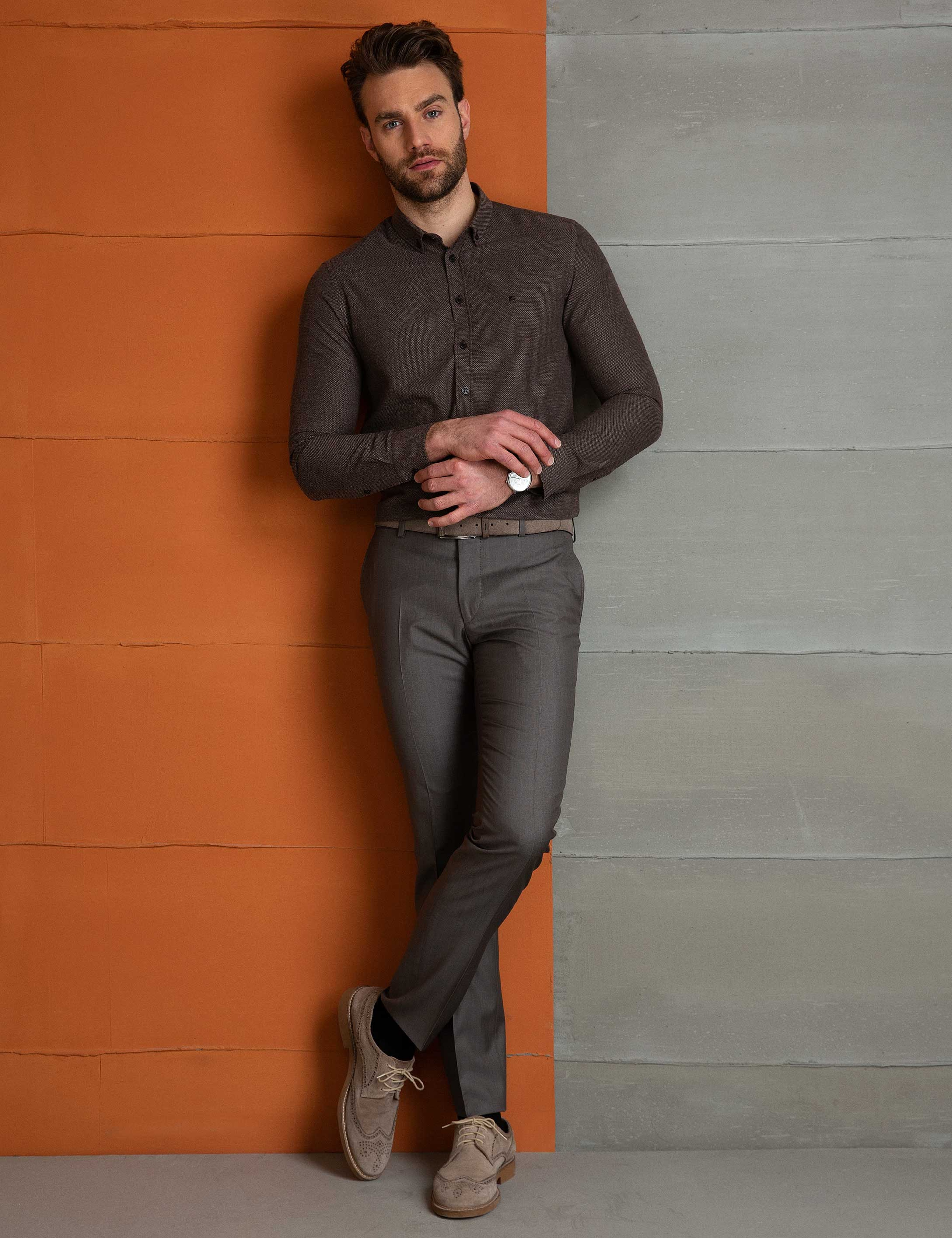 Haki Slim Fit Gömlek - Image 3