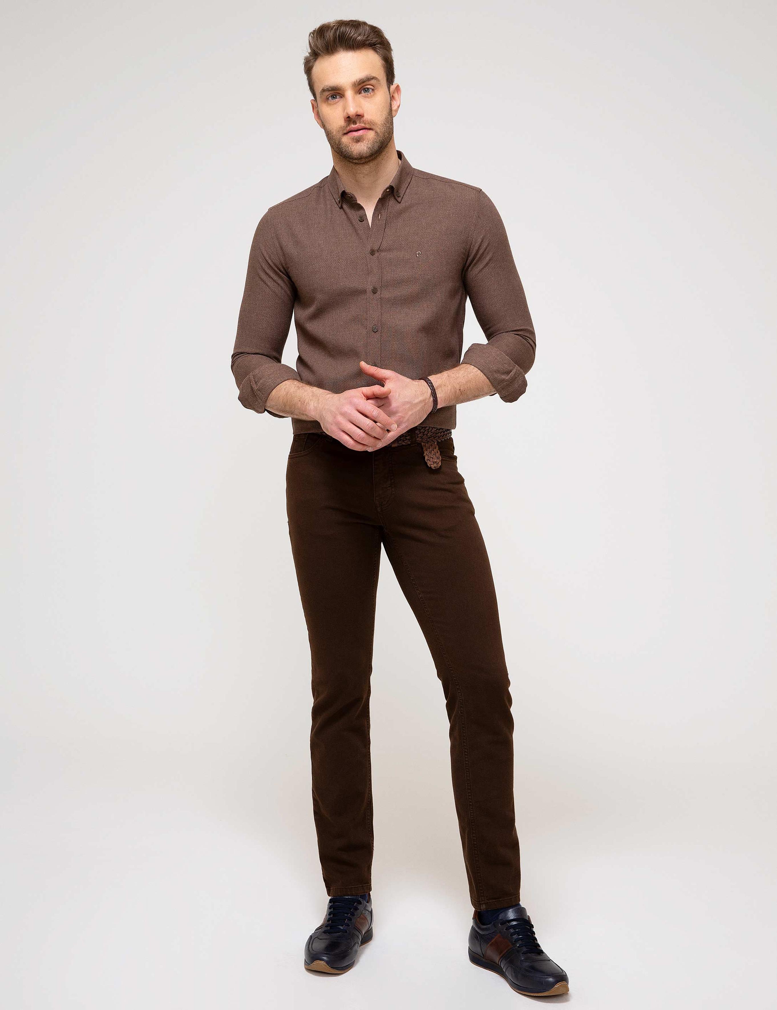 Kiremit Slim Fit Gömlek