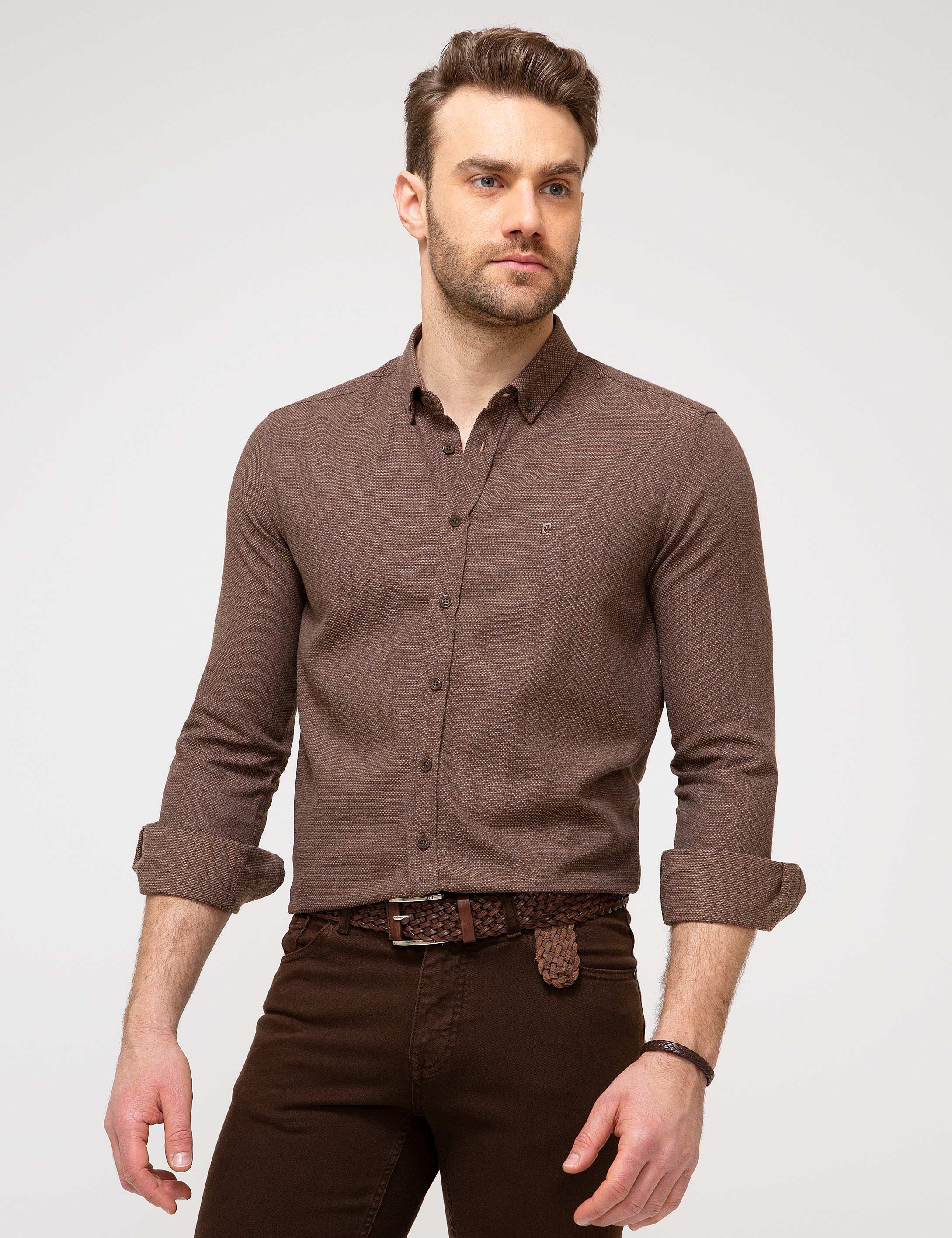 Kiremit Slim Fit Gömlek