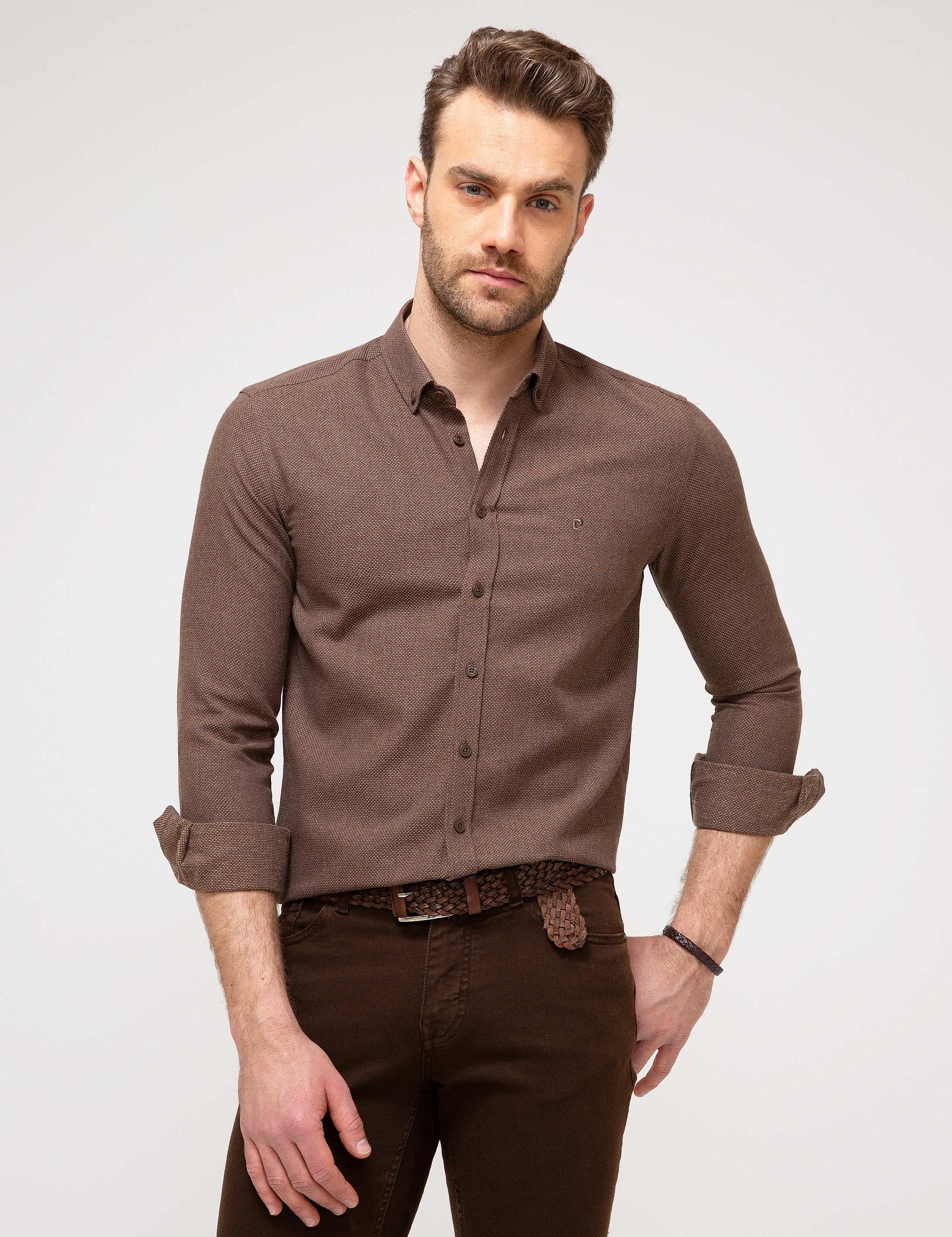 Kiremit Slim Fit Gömlek