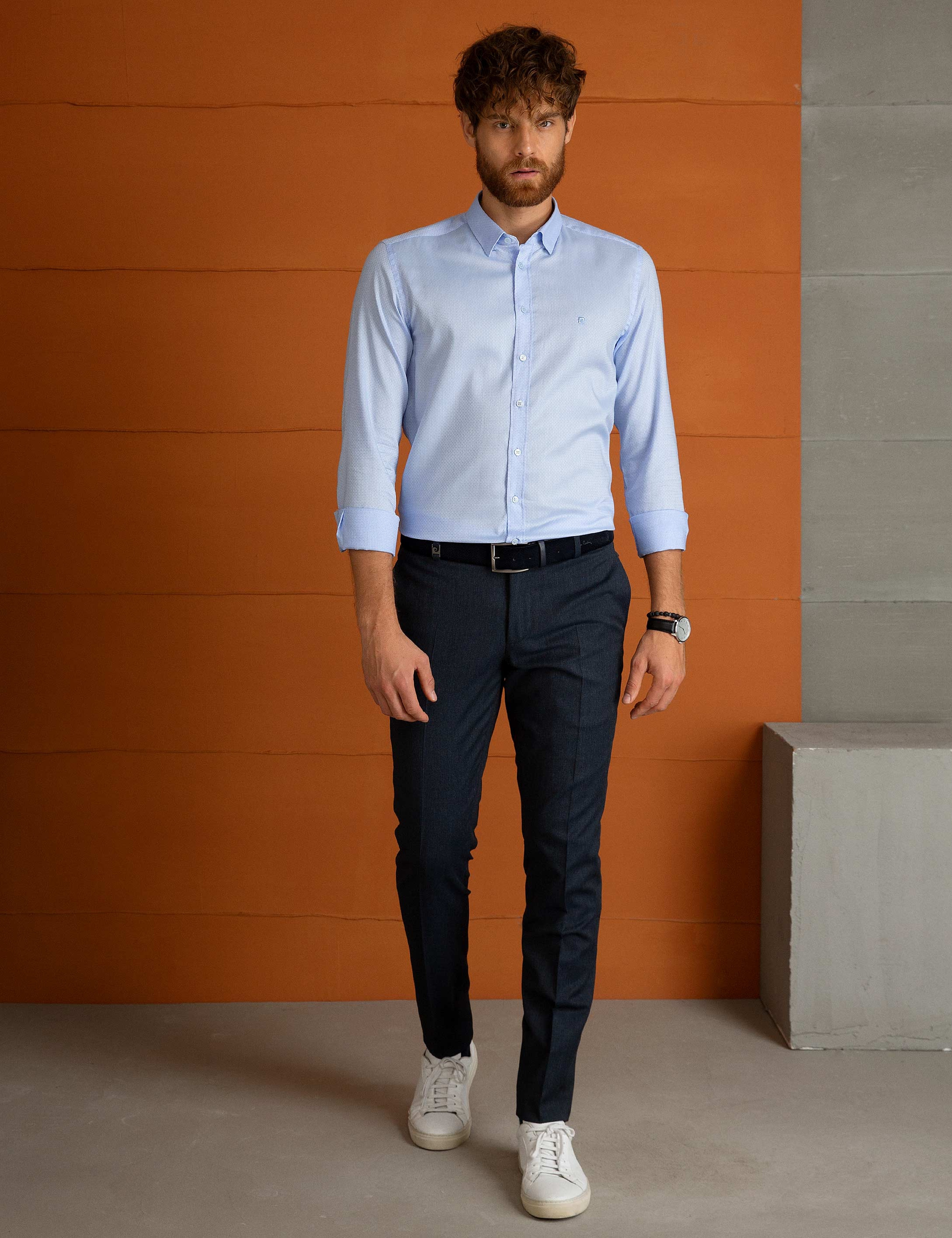 Mavi Slim Fit Gömlek - Image 1