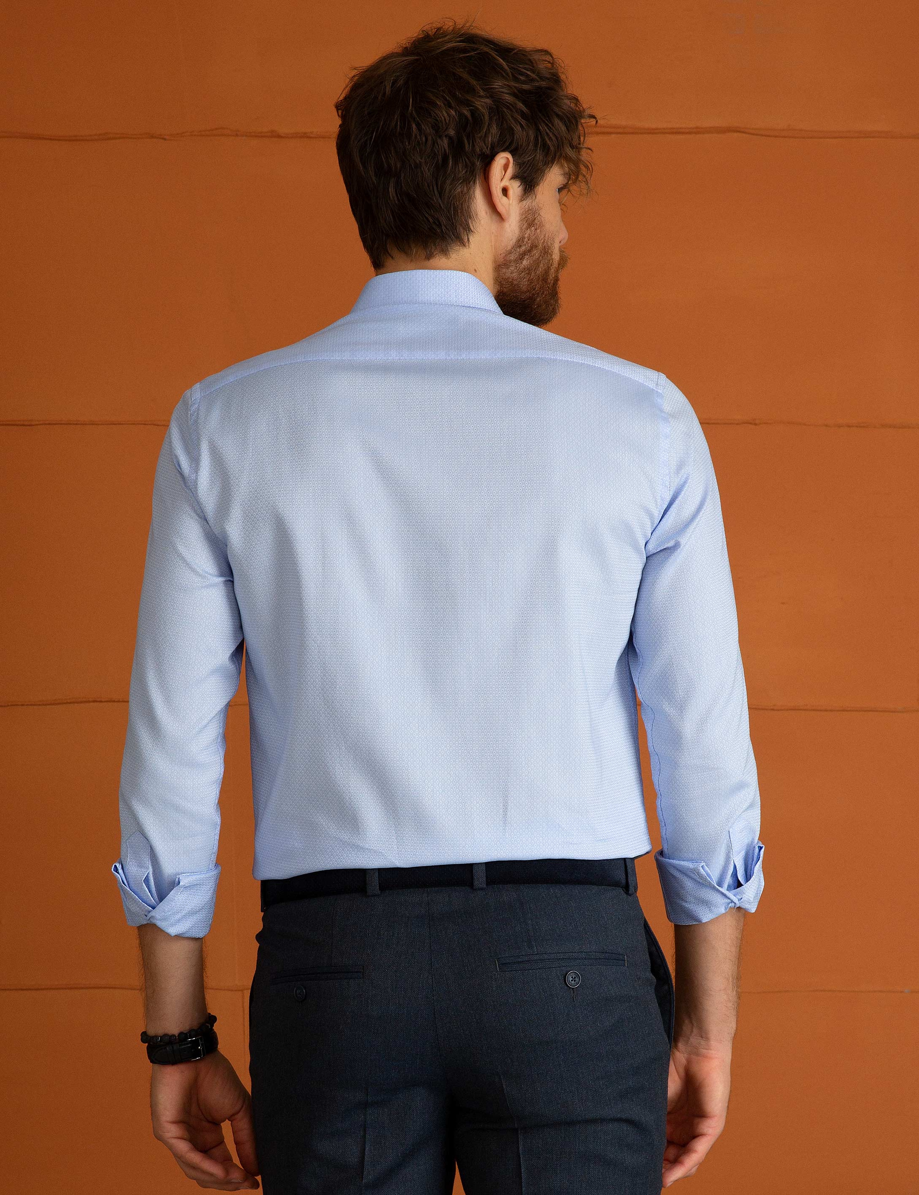 Mavi Slim Fit Gömlek - Image 3