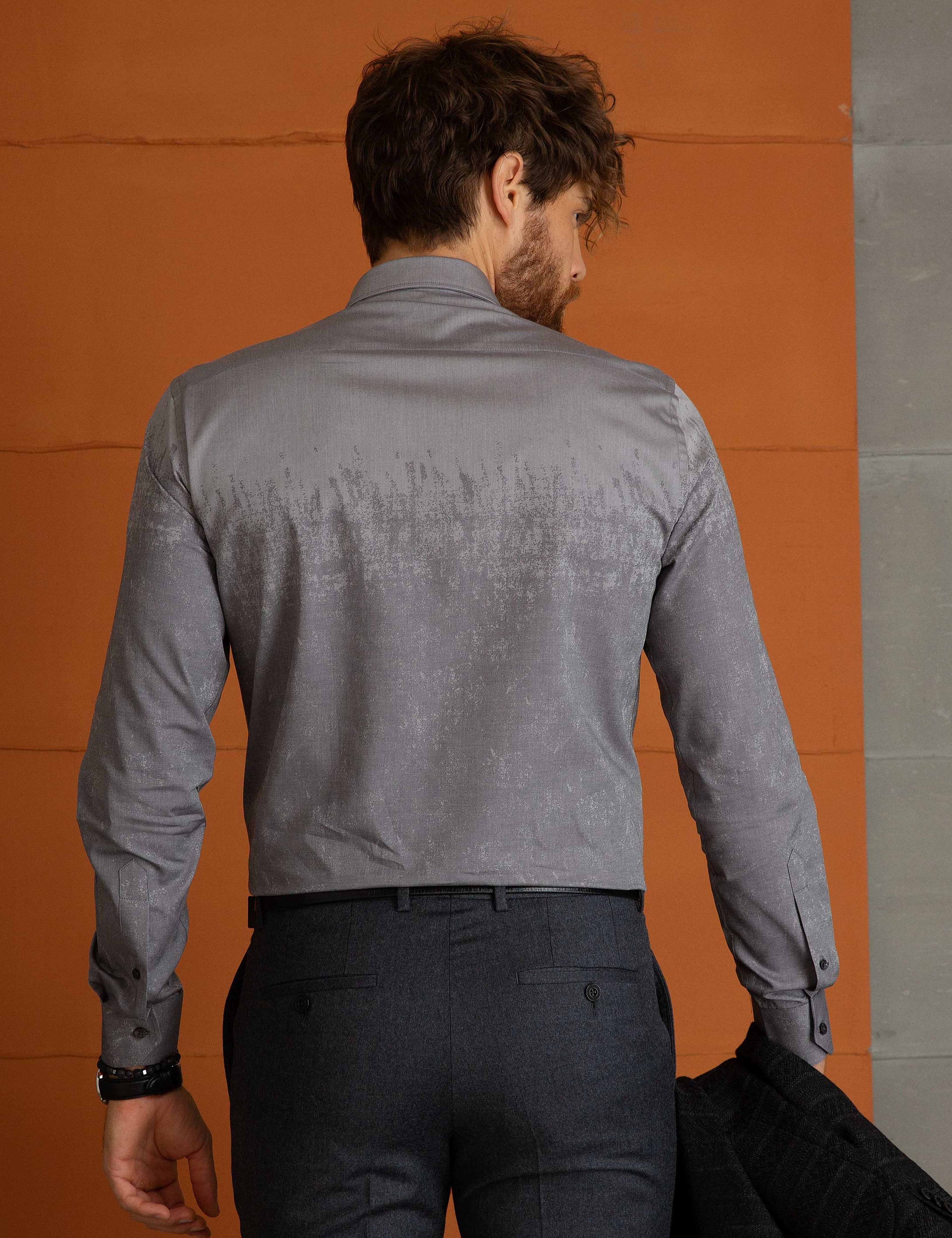 Kahverengi Slim Fit Gömlek - Image 3