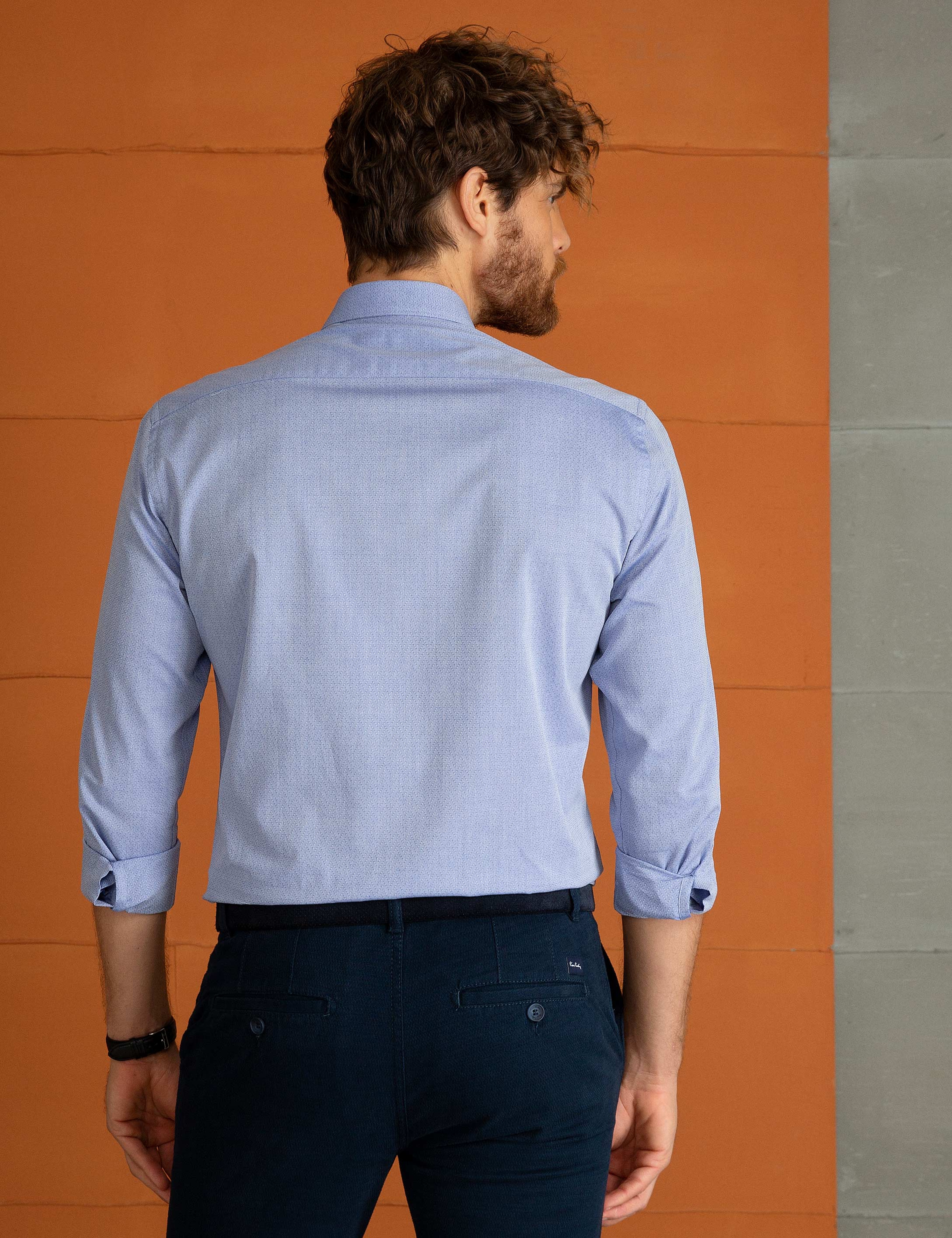 Mavi Slim Fit Uzun Kollu Gömlek