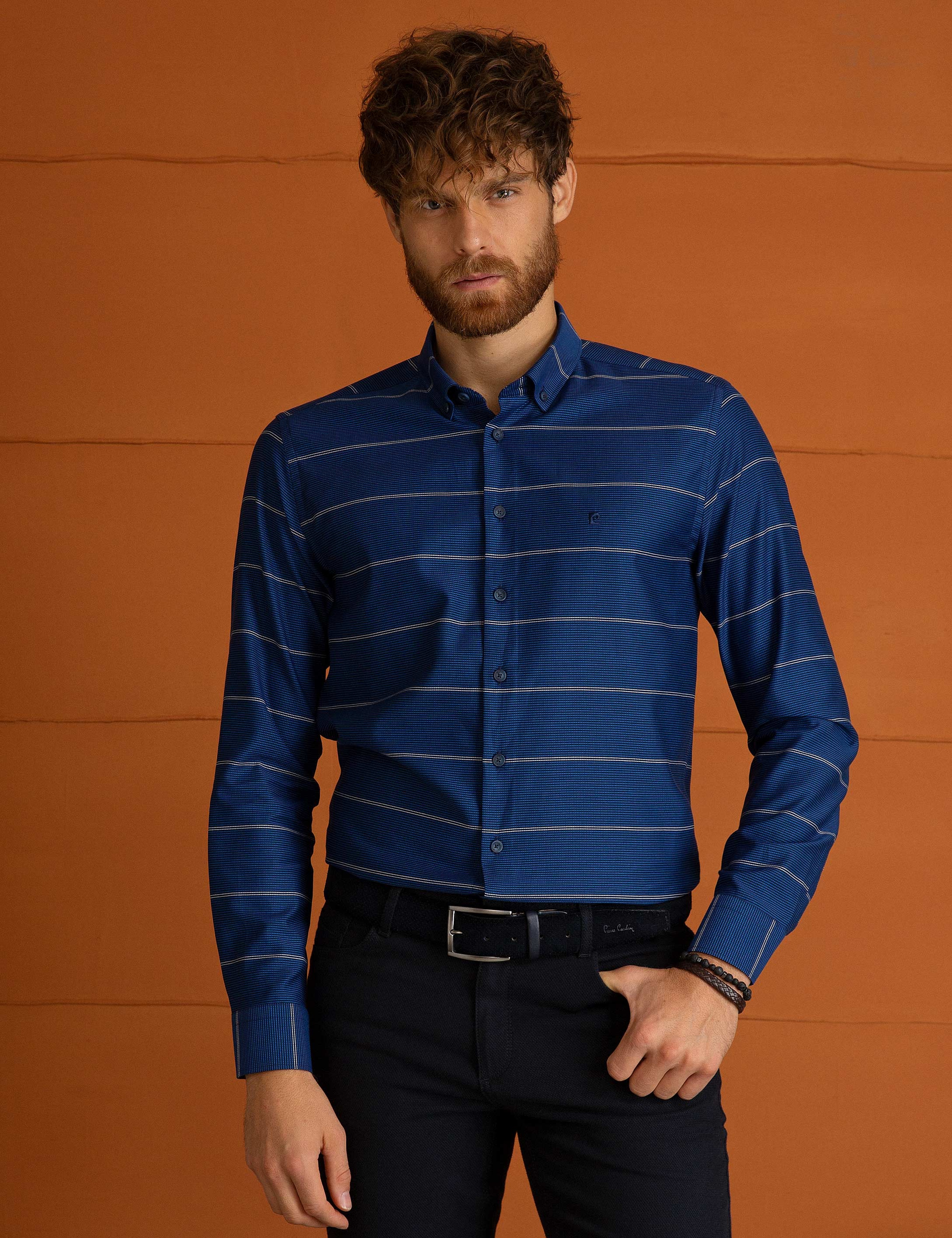 Lacivert Slim Fit Gömlek - Image 2