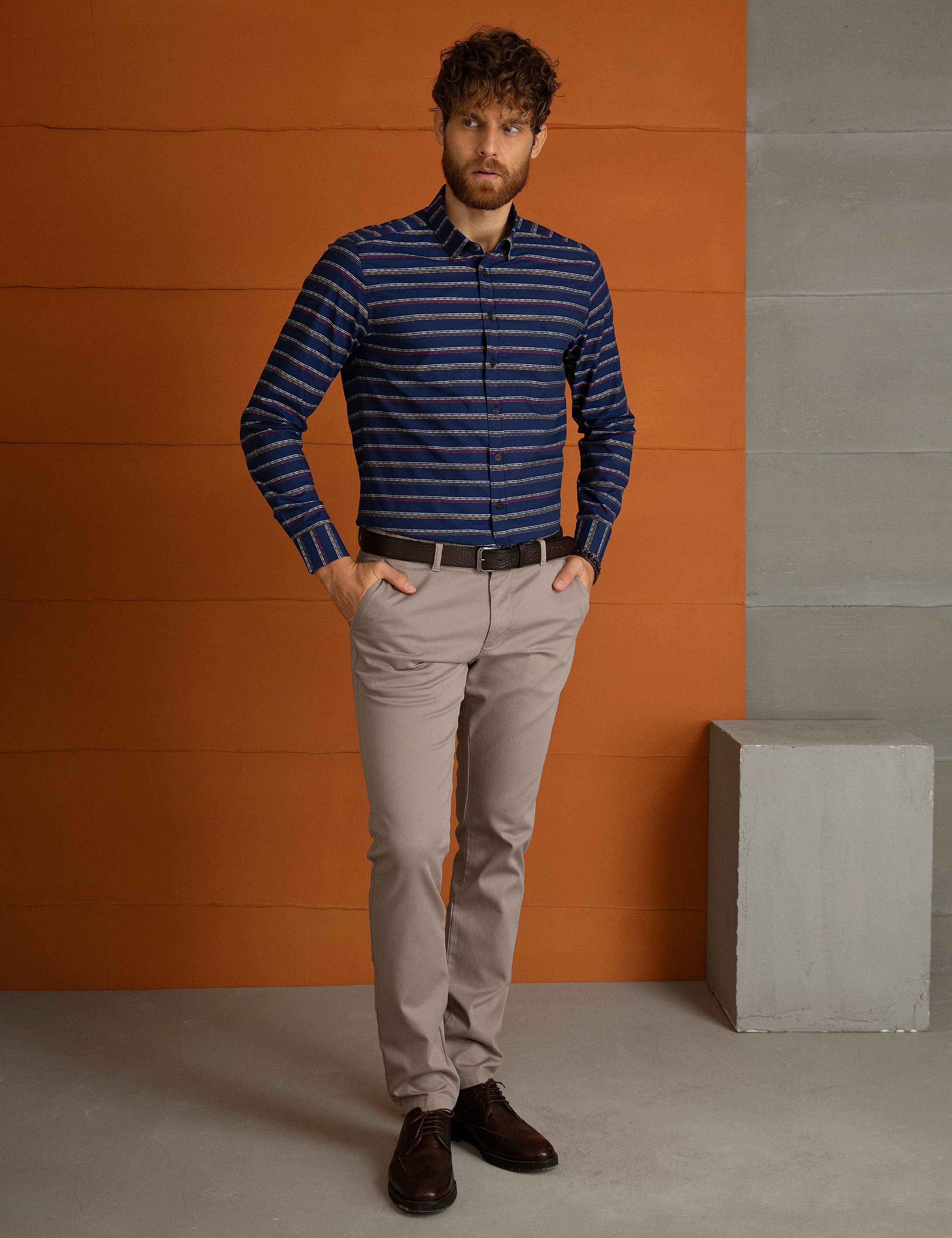 Lacivert Slim Fit Gömlek