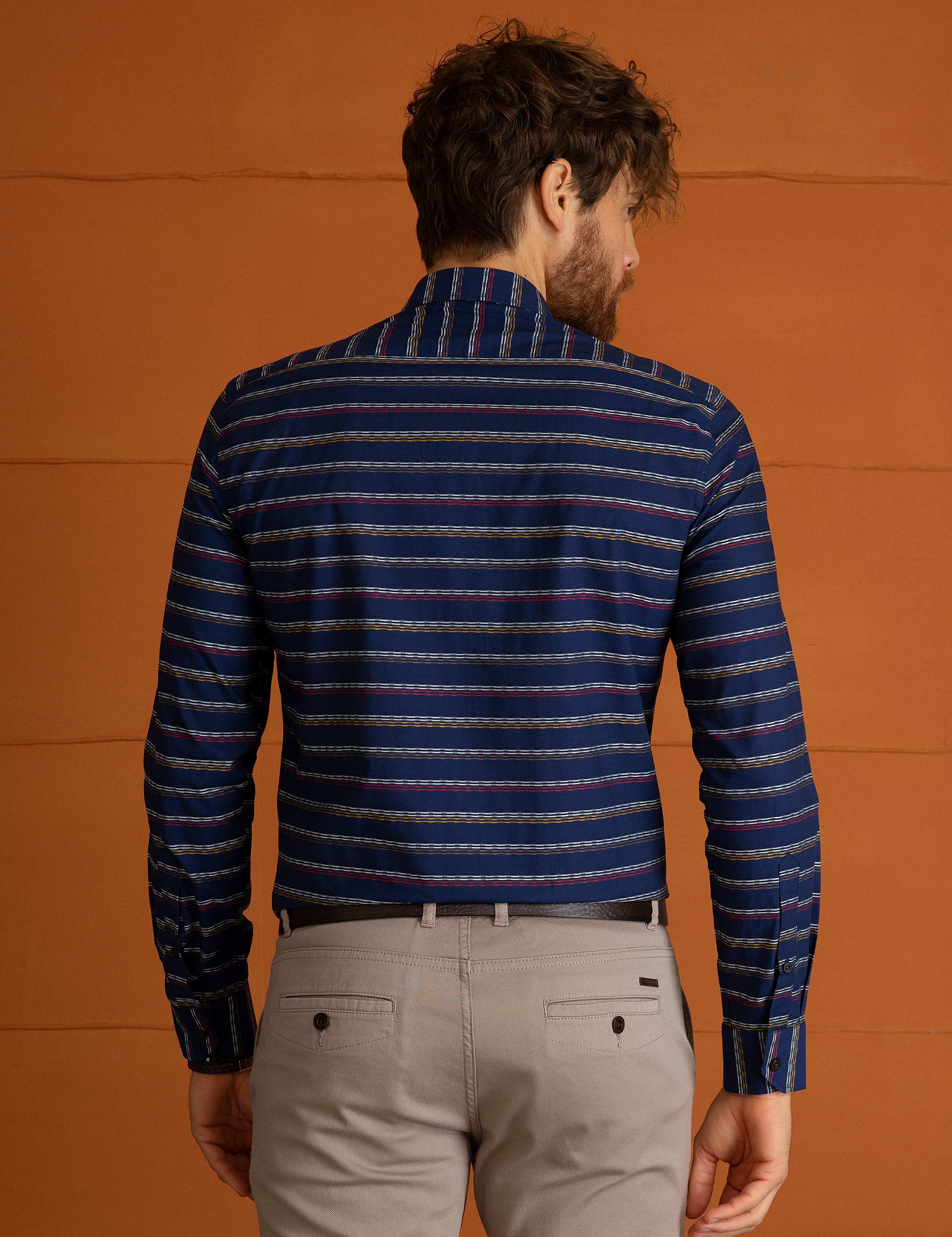 Lacivert Slim Fit Gömlek - Image 3